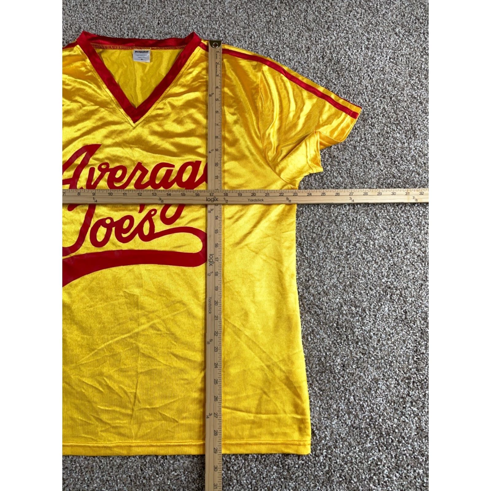 Vintage Dodgeball Average Joe's Jersey T-Shirt V-Neck Adult XL Yellow Red Cosplay Movie Sports Vintage No Size US XL / EU 56 / 4 - 5 Thumbnail