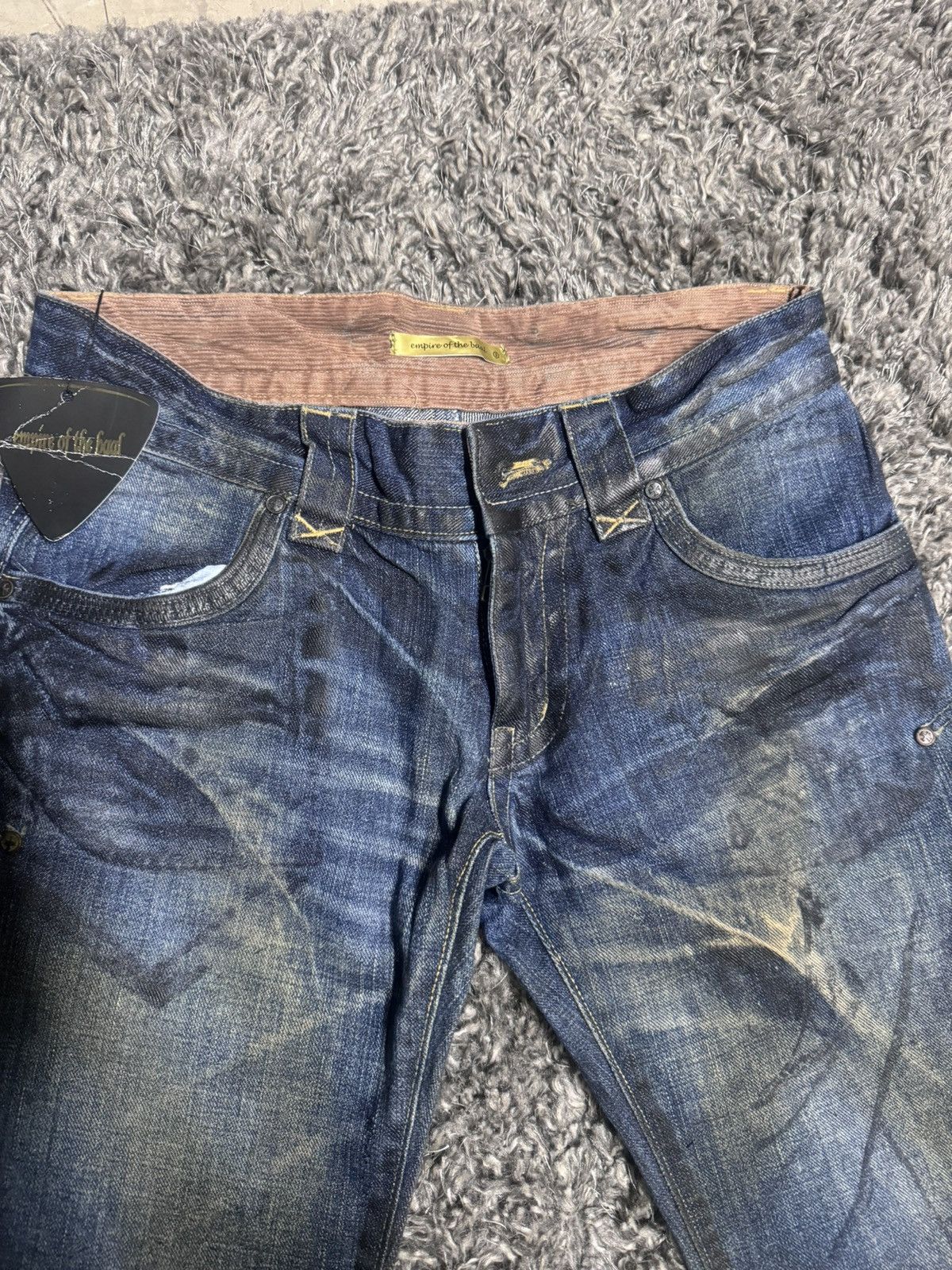 Japanese Brand “Empire of the Baal” Wax Finish Flared Jeans Size US 28 / EU 44 - 2 Thumbnail