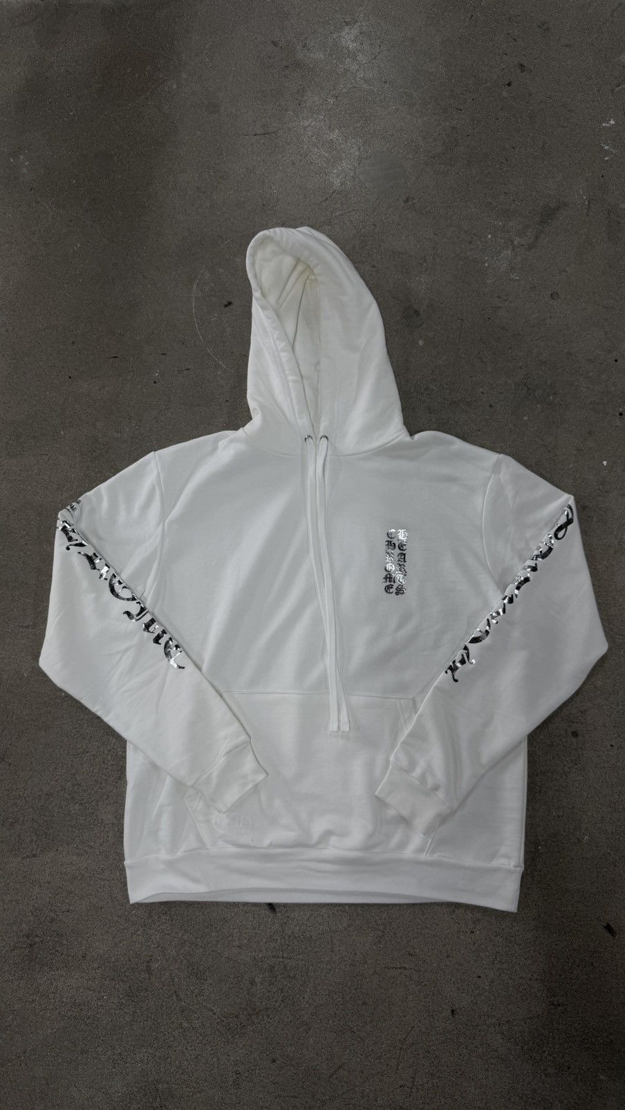 Chrome Hearts Chrome Hearts White Foil Hoodie Silver Scroll Script Size US M / EU 48-50 / 2 - 1 Thumbnail