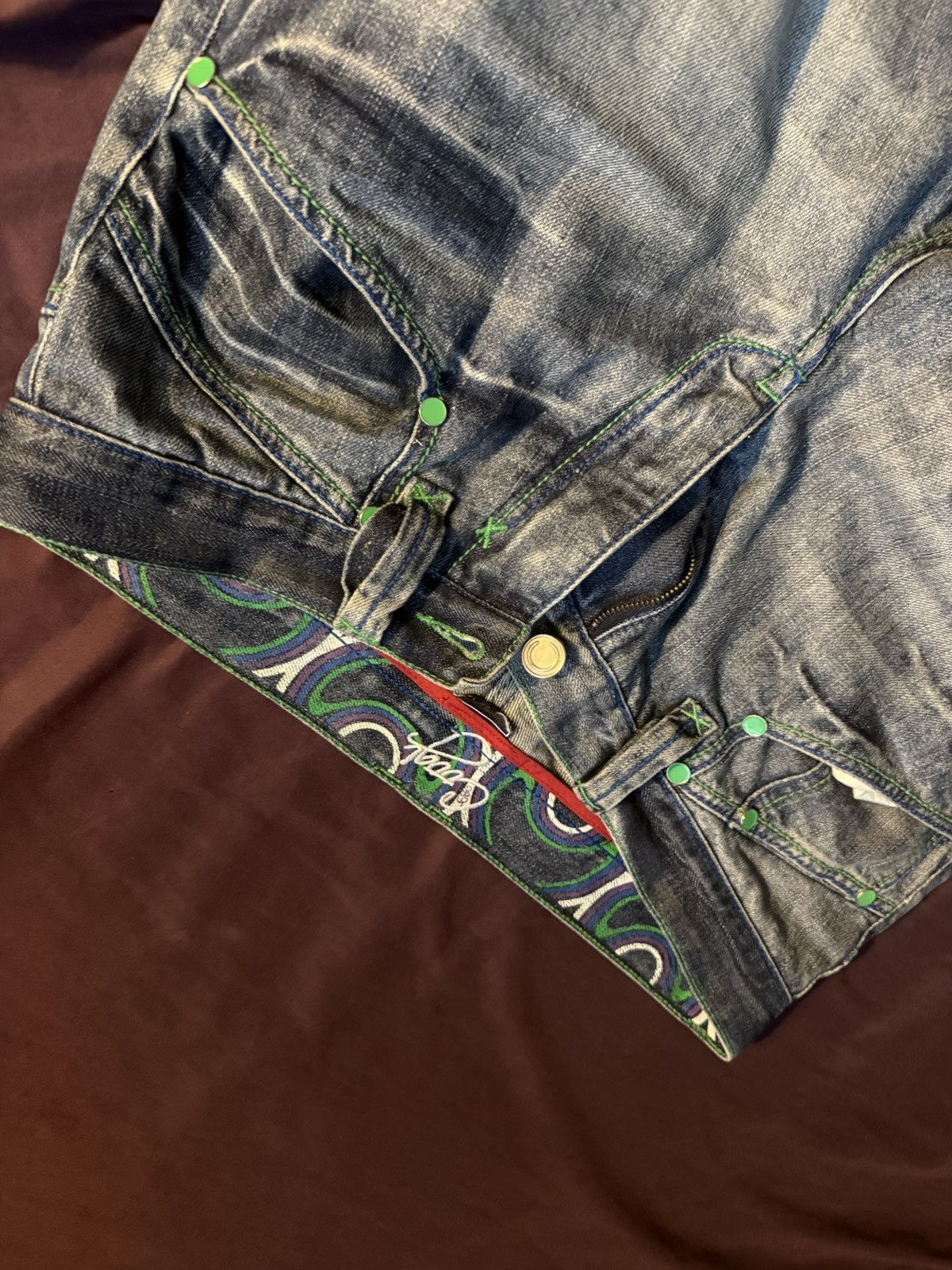 Coogi Coogi jeans vintage mens 34 purp green blue white embroidery Size US 34 / EU 50 - 2 Thumbnail