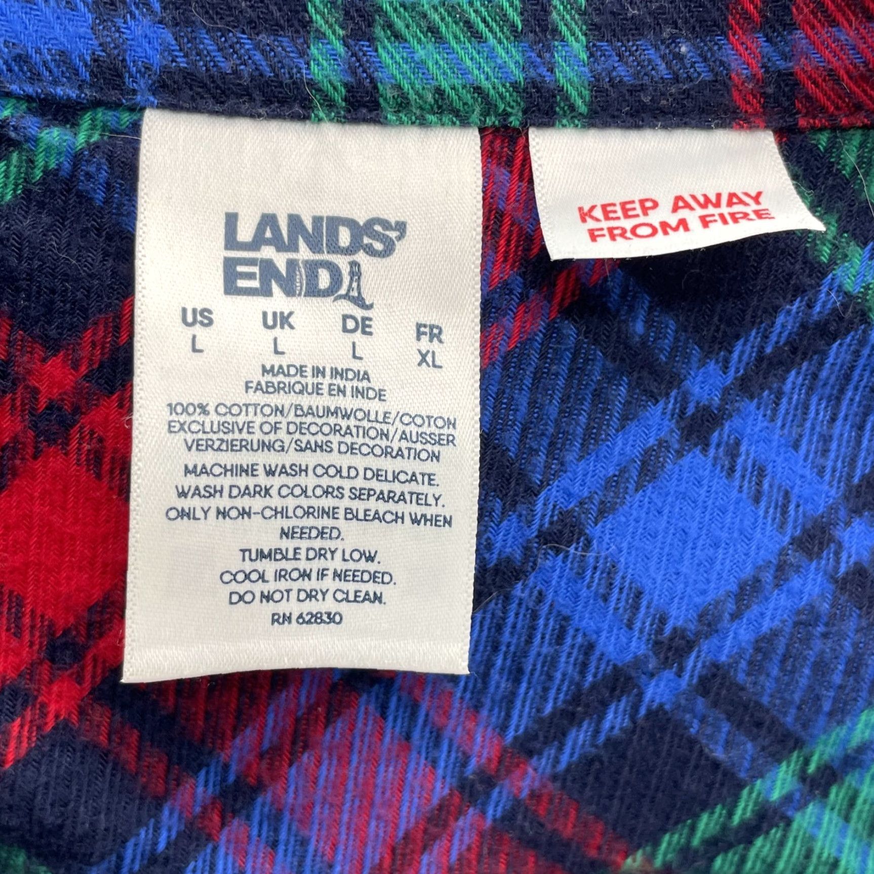 Lands' End Lands' End Flannel Shirt Dress Women Large Plaid Tunic Western Fall Outdoor Gorp Size L / US 10 / IT 46 - 3 Thumbnail