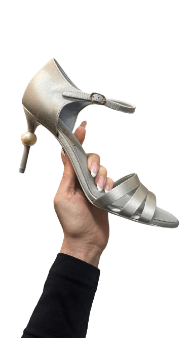 image of Chanel Os11X0124 Heel Shoes In Gray in Grey, Women's