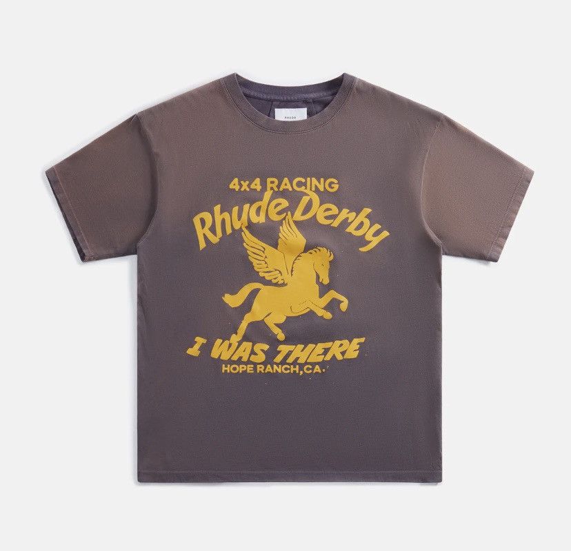 image of Rhude Derby Tee Size Small in Brown, Men's