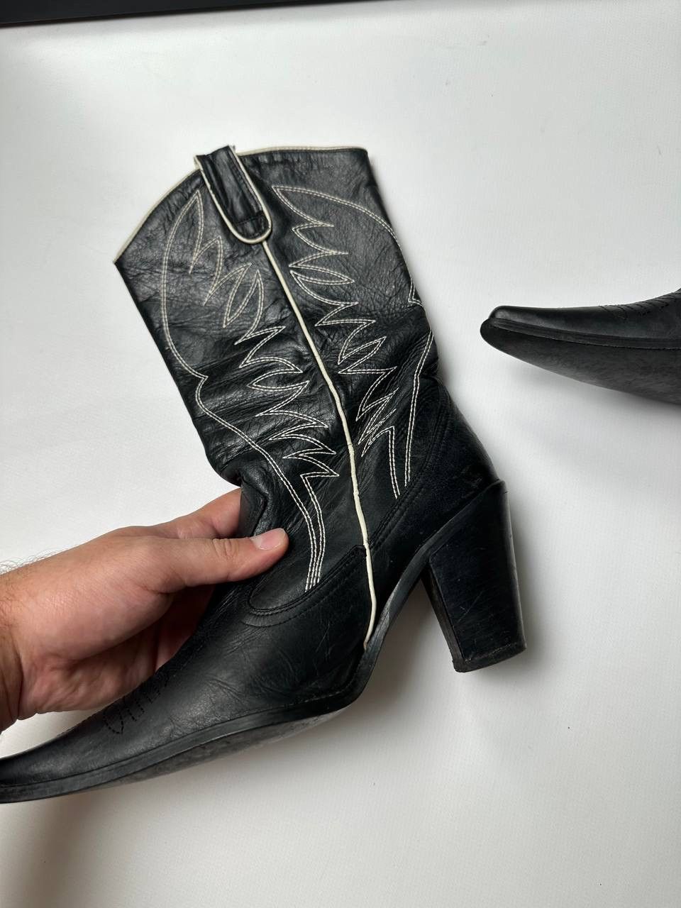 Cowboy Equipment 🔥90s Vintage Cowboy Leather High Shoes Western Vibe Size US 8 / IT 38 - 8 Thumbnail
