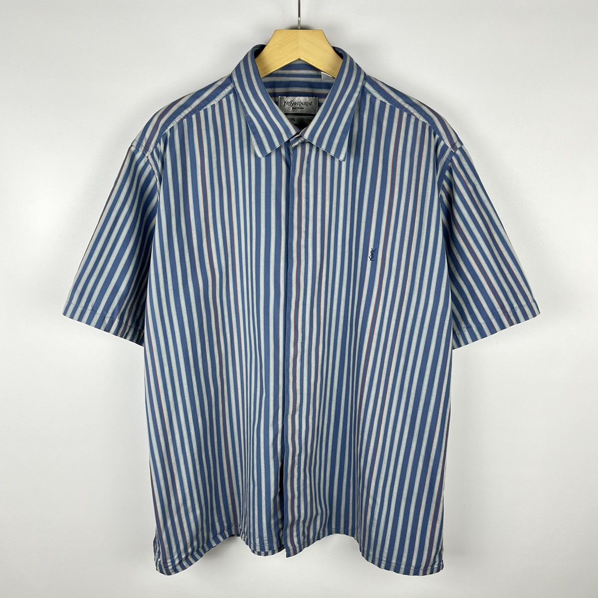Yves Saint Laurent Vintage Yves Saint Laurent YSL y2k stripped shirt 90’s Size US XL / EU 56 / 4 - 1 Thumbnail