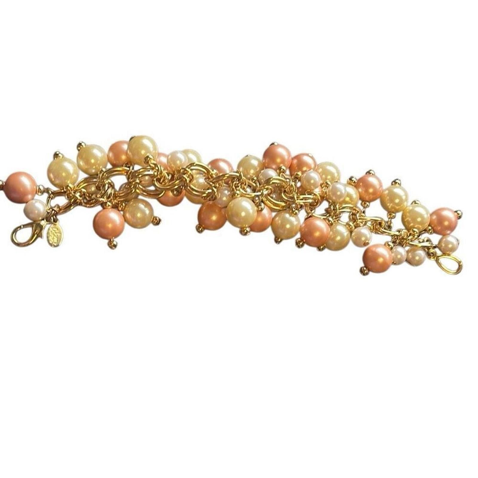 Designer Joan Rivers signed bracelet peach and ivory Size ONE SIZE - 4 Thumbnail