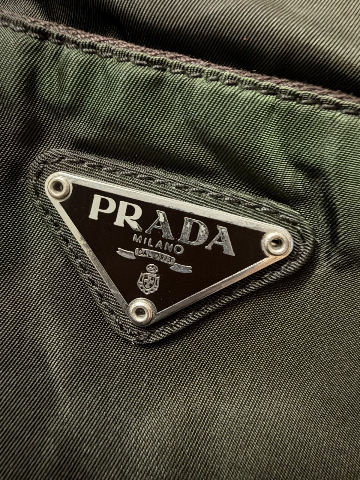Prada Vintage Luxury Prada Green Nylon Tote Bag Size ONE SIZE - 3 Thumbnail