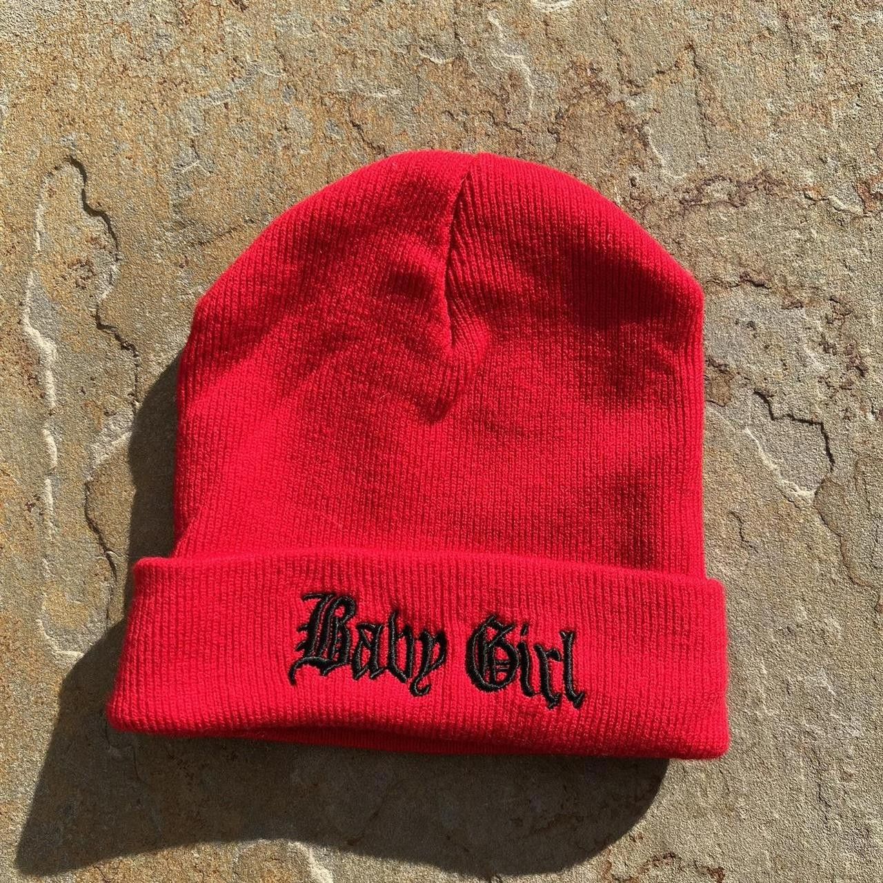 Other Baby Girl Embroidered Red Cuff Beanie Size ONE SIZE - 4 Thumbnail
