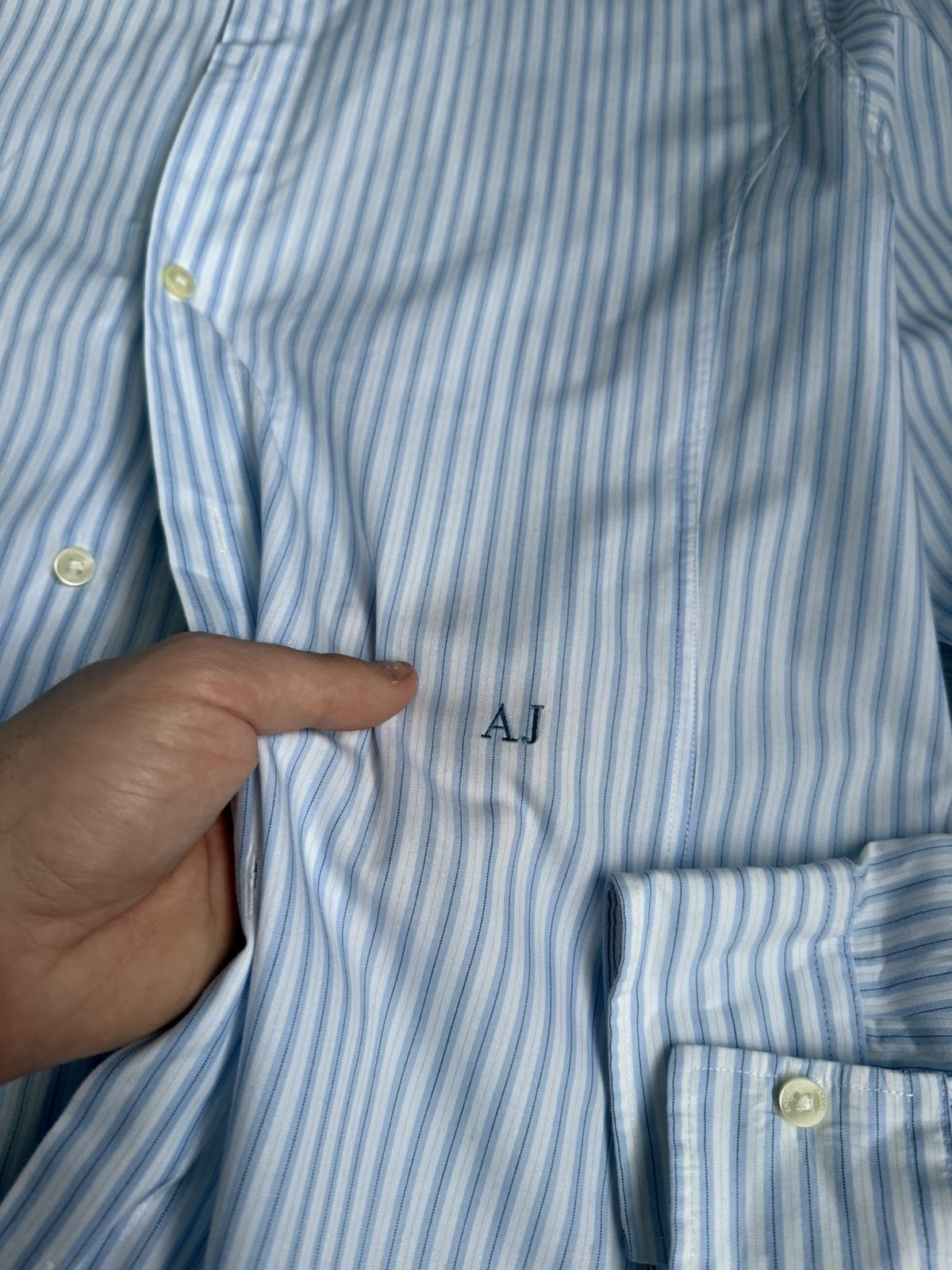 Armani Vintage Armani striped Shirt Size US XL / EU 56 / 4 - 3 Thumbnail