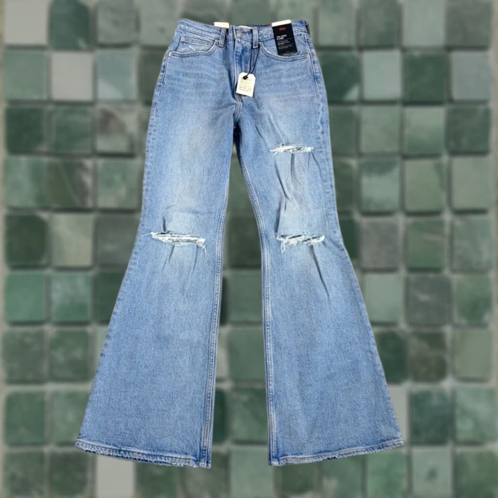 Levi's VINTAGE Levi's Jeans 70s High Flare Distressed Big E Blue Wash Women 27x32 NWT Size 27" / US 4 / IT 40 - 1 Thumbnail
