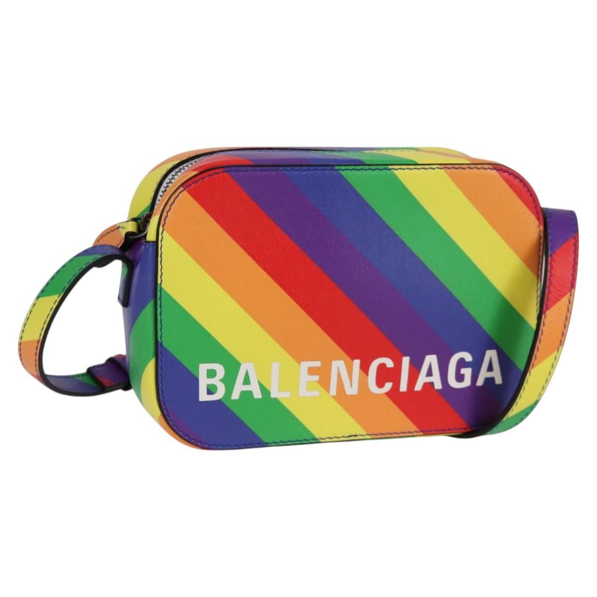 Balenciaga Camera Bag Xs Shoulder Bag Leather Rainbow 558171 Auth 120939M, Women's