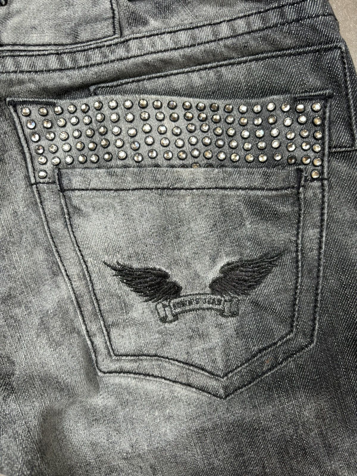 Robins Jeans Robins Jeans - Grey Rhinestone Size US 29 - 13 Thumbnail