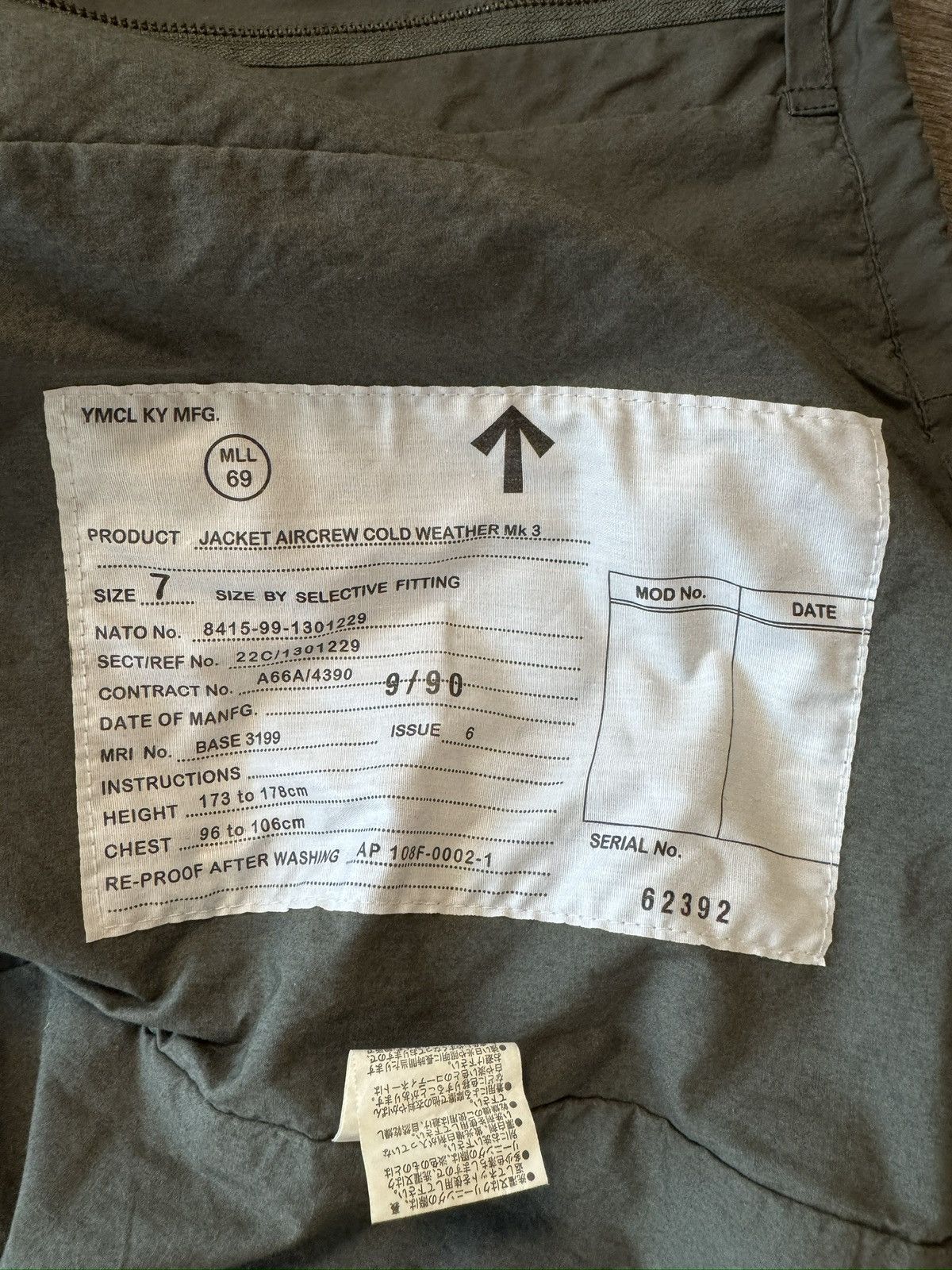 Other YMCLKY British Military MK3 Flight Jacket Grey L Size US L / EU 52-54 / 3 - 5 Thumbnail