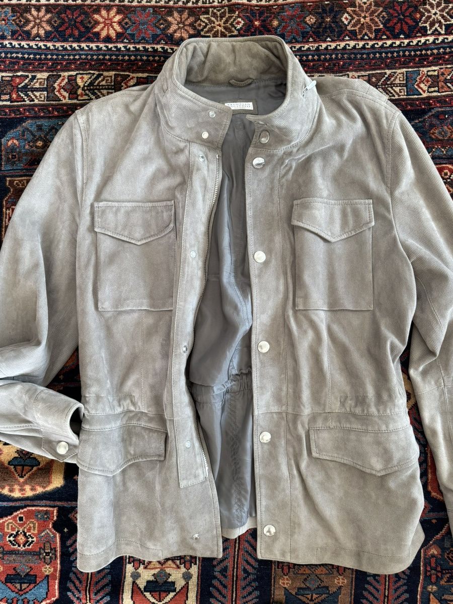 Brunello Cucinelli Corduroy effect leather jacket Size US S / EU 44-46 / 1 - 4 Thumbnail