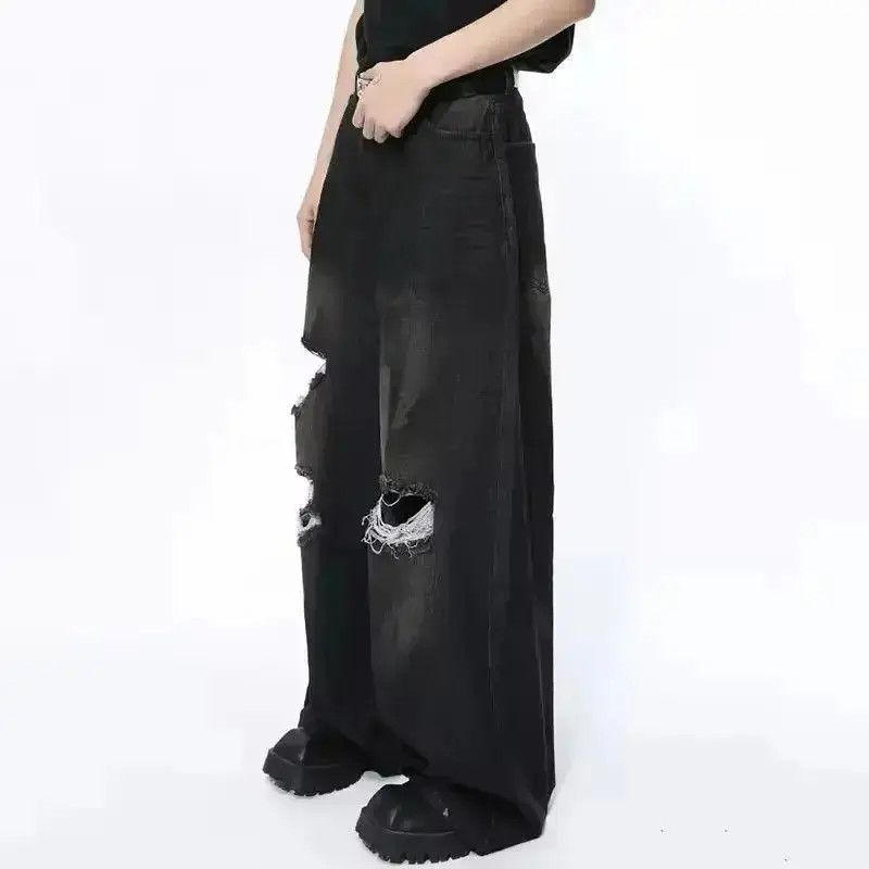 Japanese Brand Straight Vintage Loose Hole Jeans Pants y2k Size US 30 / EU 46 - 4 Thumbnail