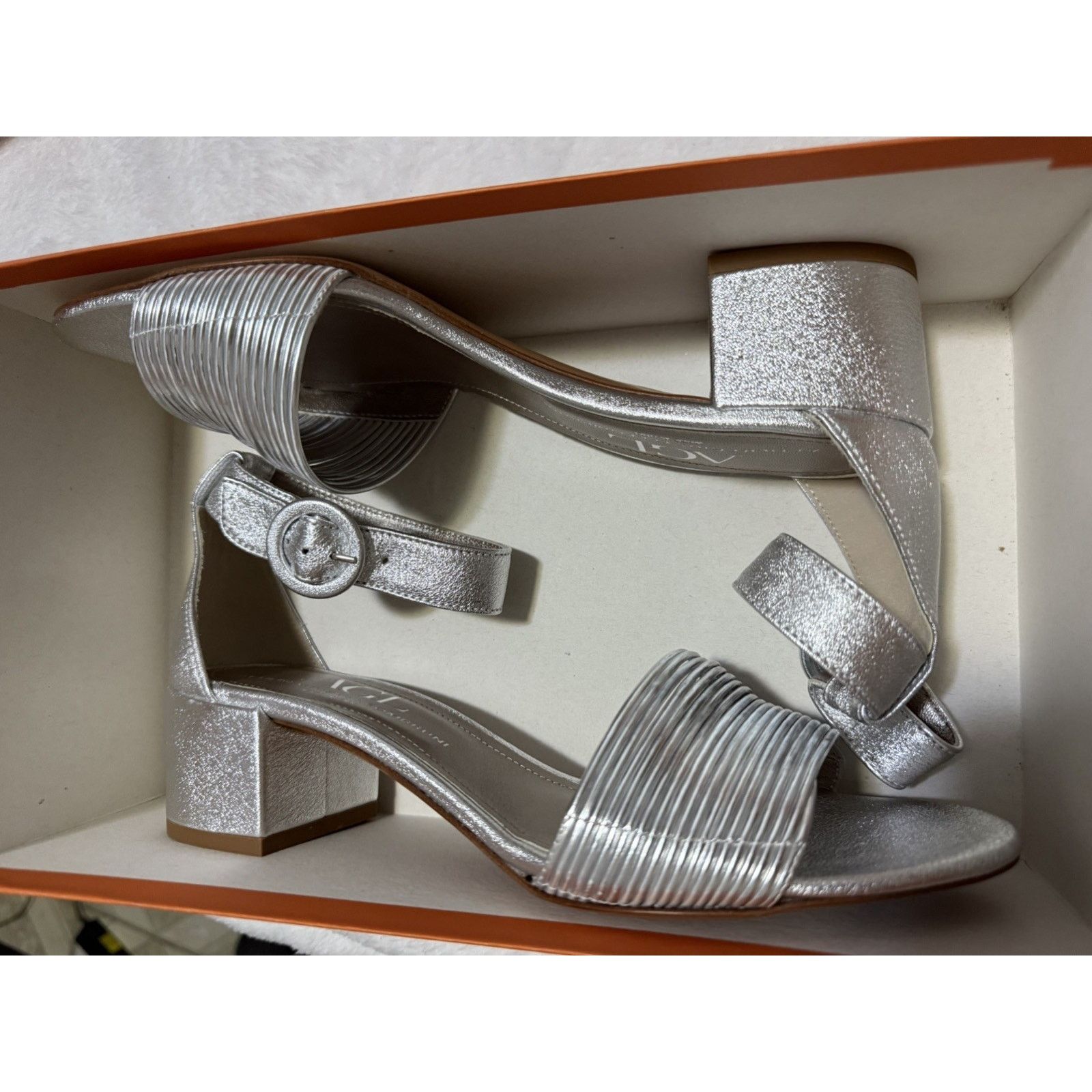 AGL AGL Sandals Shoes Womens Size 8.5 Silver Leather $380 MSRP Size US 8.5 / IT 38.5 - 5 Thumbnail