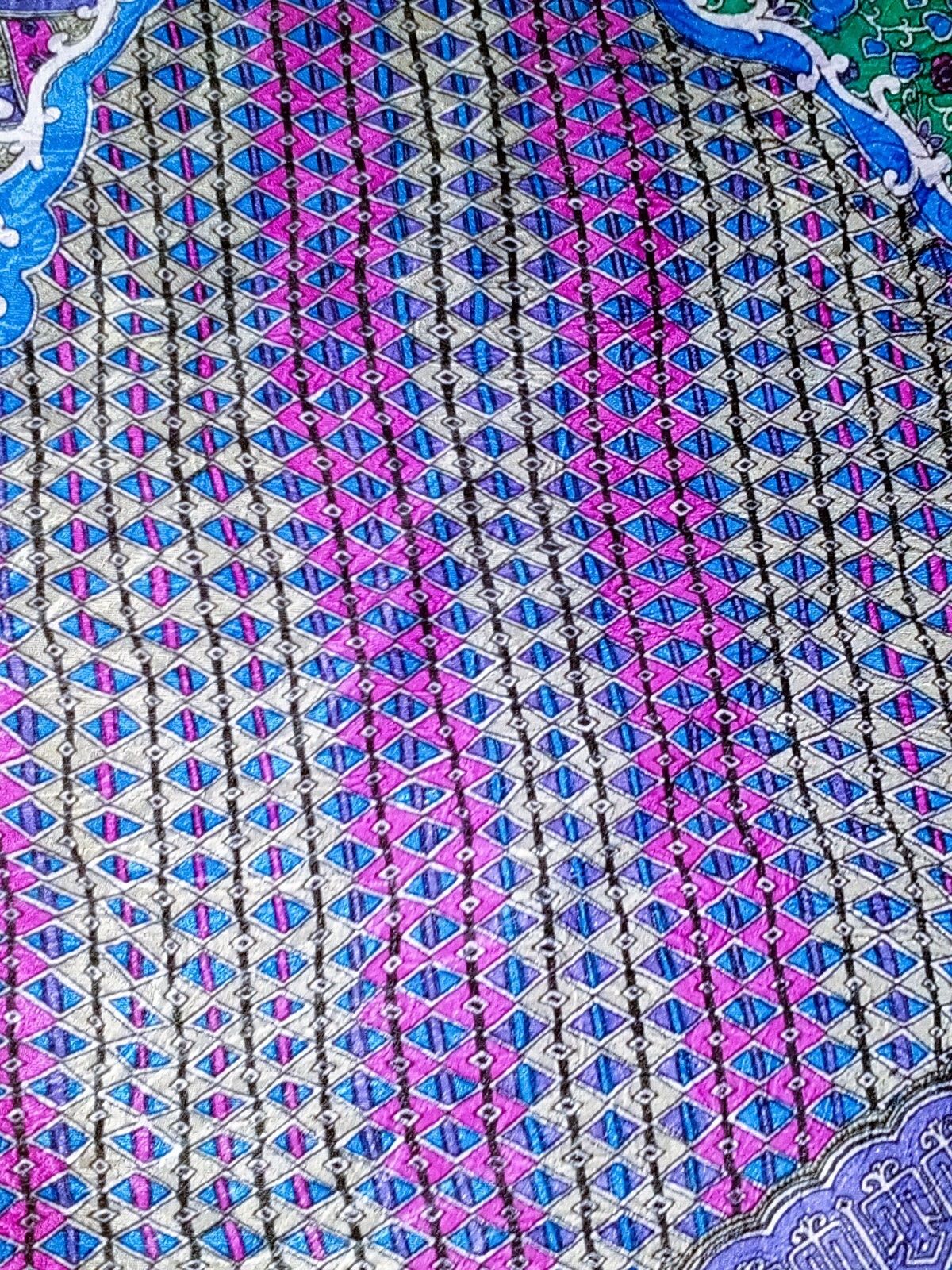 Fendi FENDI ROMA ITALY Blue Indian Sultan Geometric Silk Scarf Size ONE SIZE - 10 Thumbnail