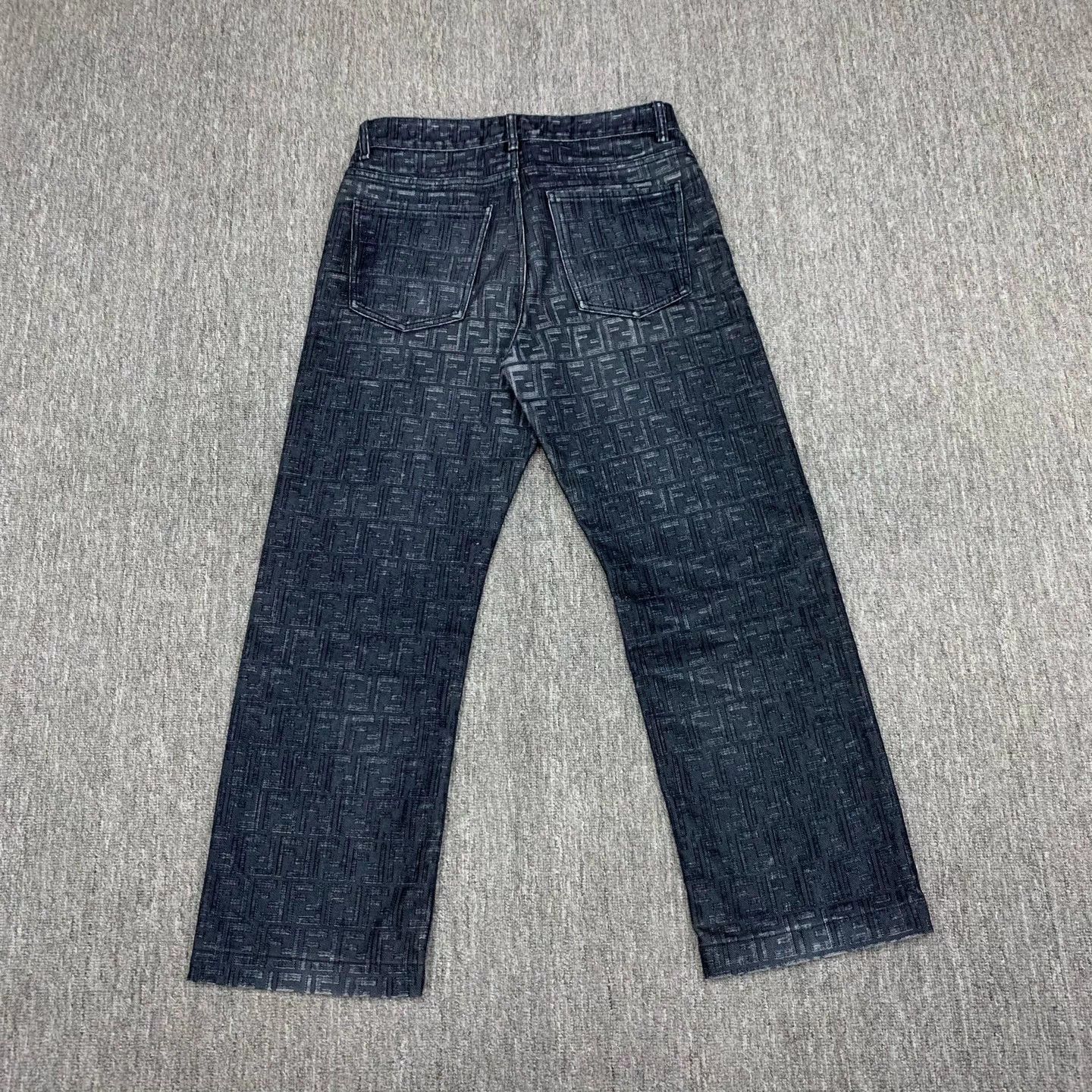 Fendi FENDI blue FF all over flocked jeans 32W 95 New Size US 32 / EU 48 - 2 Thumbnail