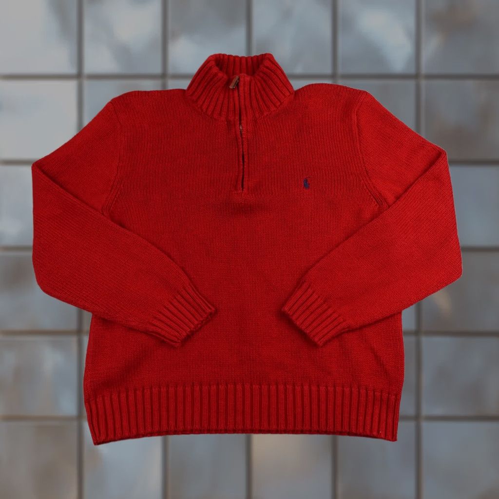 Polo Ralph Lauren VINTAGE Polo Ralph Lauren Sweater Mens XL Red 1/4 Zip Knit Pullover 90s Classic Preppy Size US XL / EU 56 / 4 - 1 Thumbnail