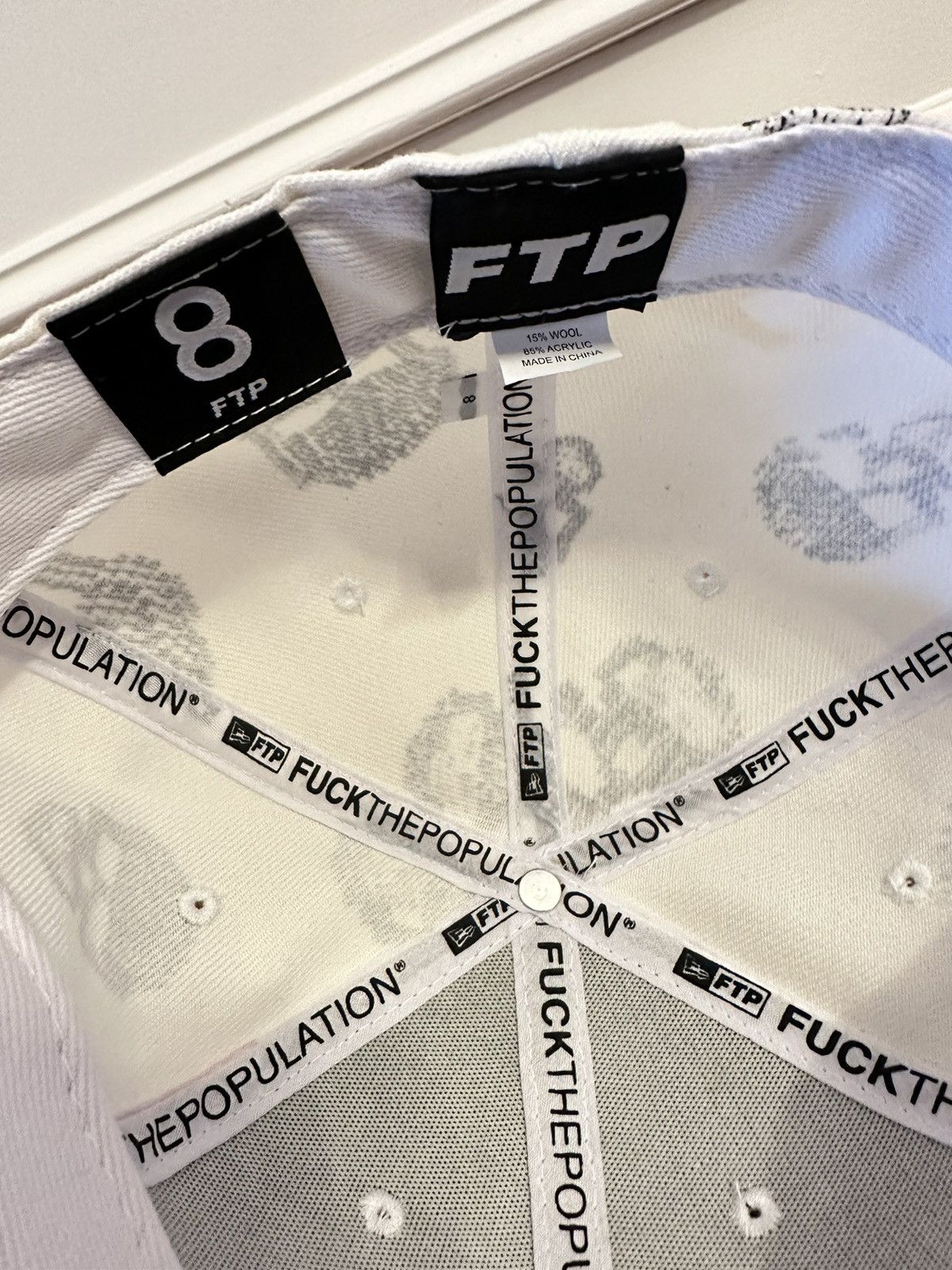Fuck The Population FTP Skull Fitted Hat White Size 8 Size ONE SIZE - 8 Thumbnail