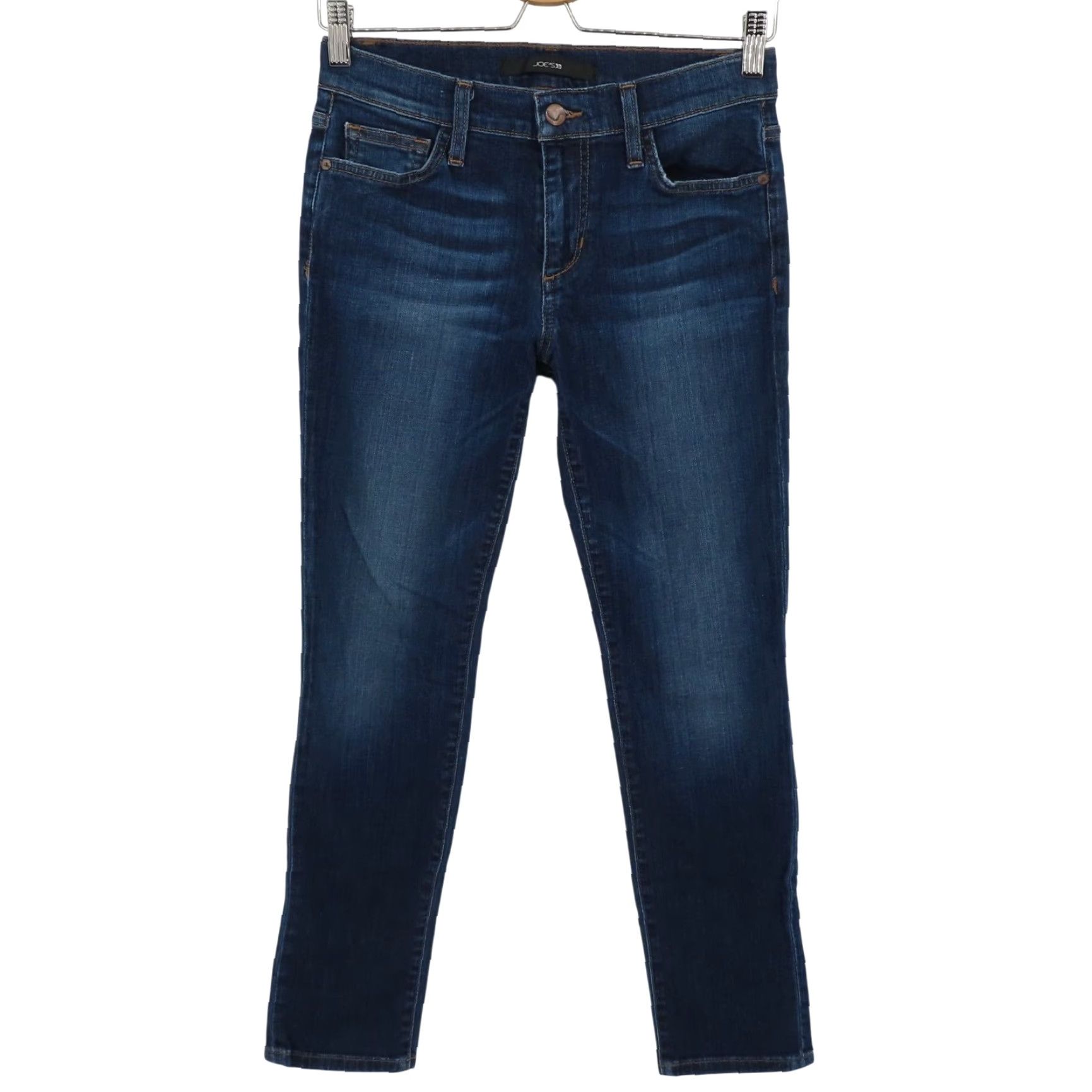 Vintage Joes Jeans Women 26 Straight Ankle Solid Dark Blue Wash Denim Pants Cotton Blend - 5-Pocket Style Regular Fit Size 26" / US 2 / IT 38 - 2 Thumbnail