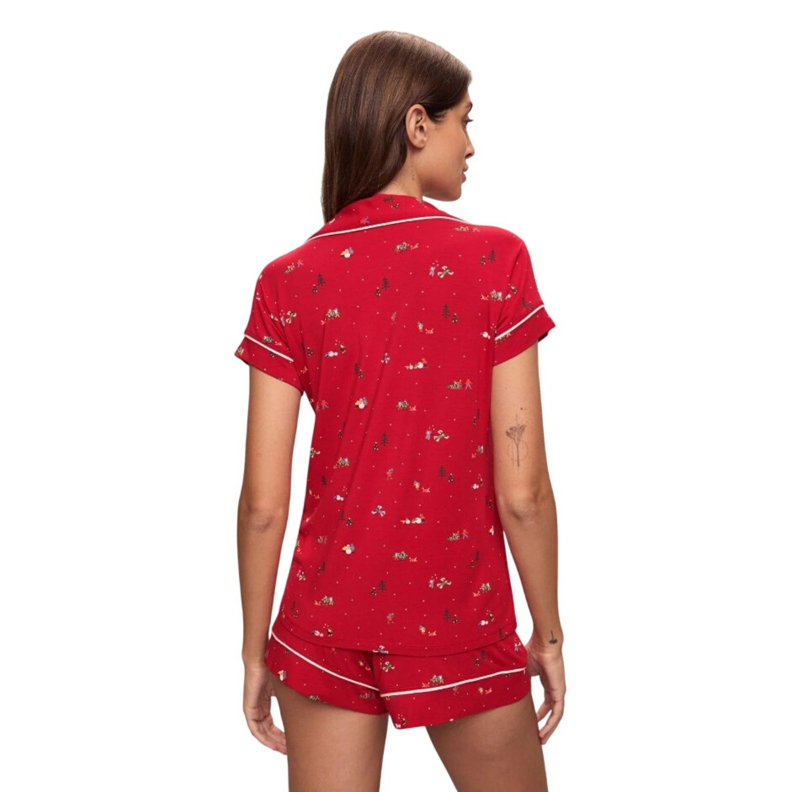 Eberjey Eberjey Women Red Christmas Shortie Short Pajamas Set Size S Size ONE SIZE - 2 Thumbnail
