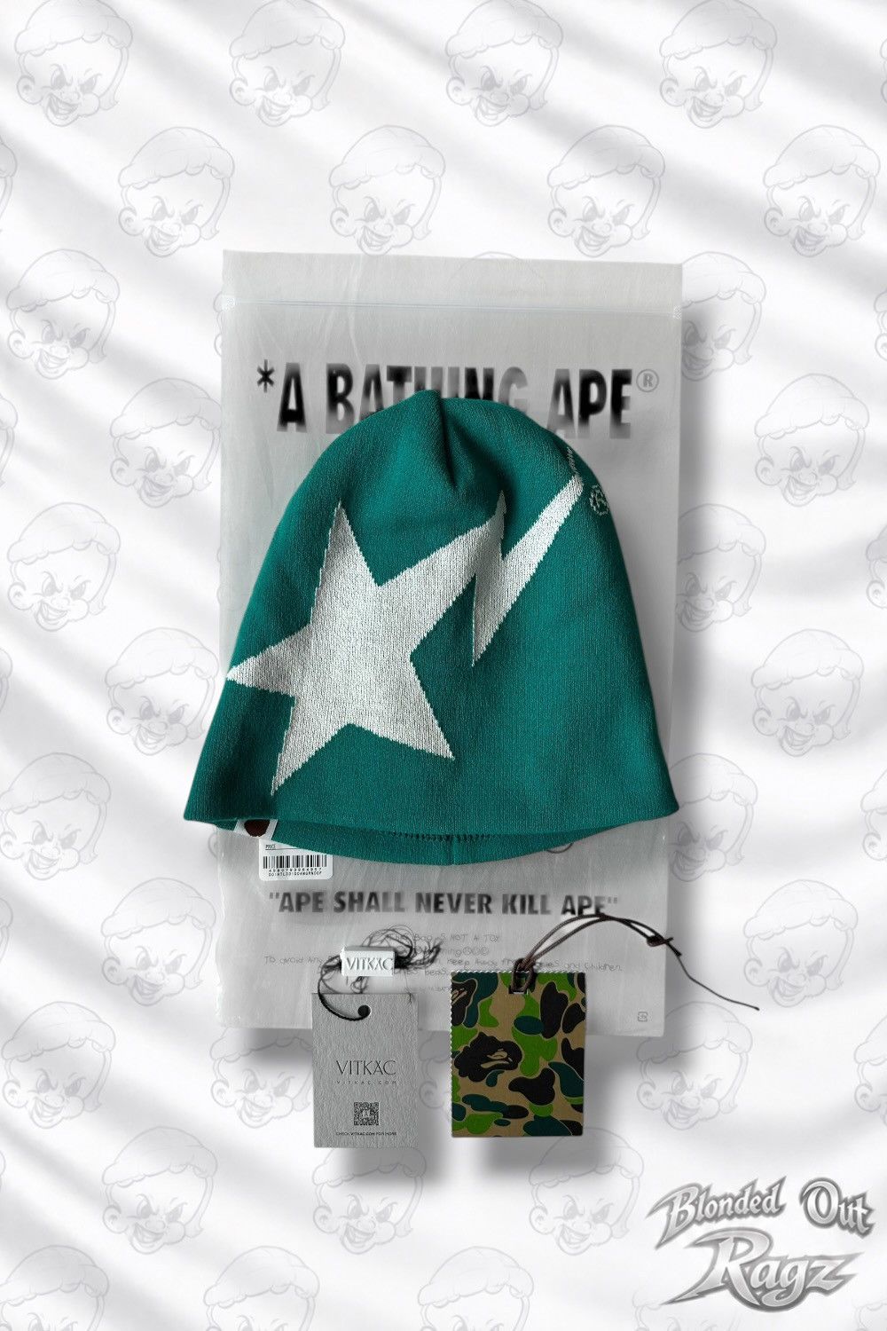 Bape Bape Star Green Beanie Size ONE SIZE - 1 Thumbnail