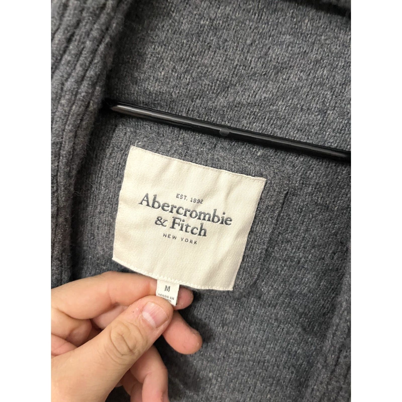 Abercrombie & Fitch Abercrombie & Fitch Cardigan Women Sweater M Open Knit Gray Wool Blend Front Open Knit Cardigan Womens M Gray Abercrombie & Fitch Sweater Size M / US 6-8 / IT 42-44 - 3 Thumbnail