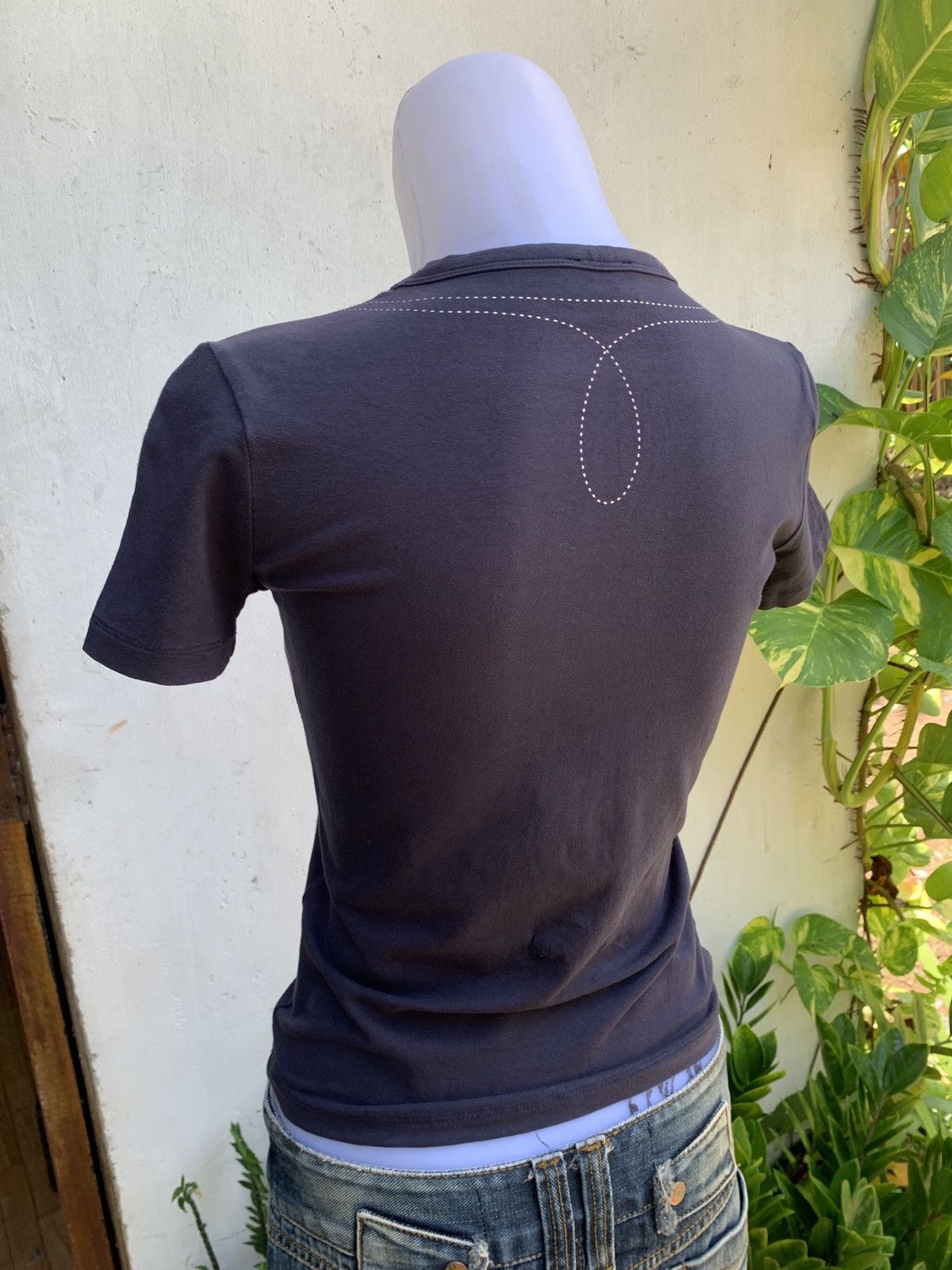Calvin Klein y2k Calvin Klein Faded Black Trash Petite Fitted Top Size S / US 4 / IT 40 - 3 Thumbnail