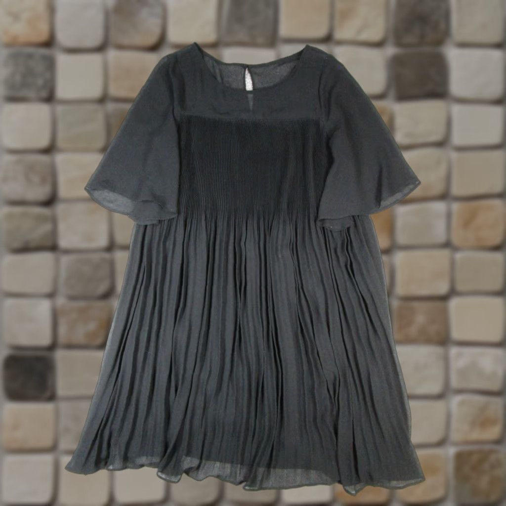 Vintage Maeve Dress Womens 2 Black Blouson Short Sleeve Round Neck Button Closure Polyester Short Maeve Womens Blouson 2 Black Dress Size XS / US 0-2 / IT 36-38 - 1 Thumbnail