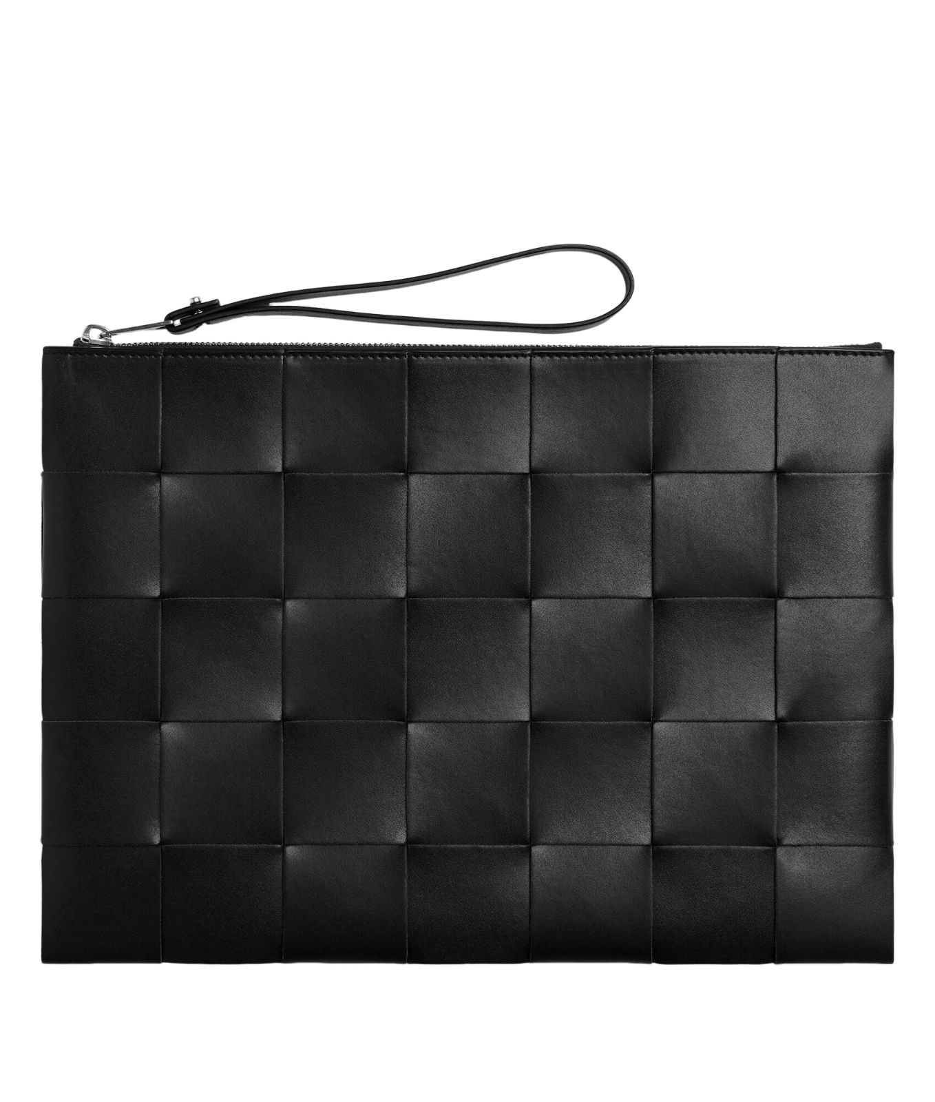 BV Cassette Large Black Intreccio Pouch New