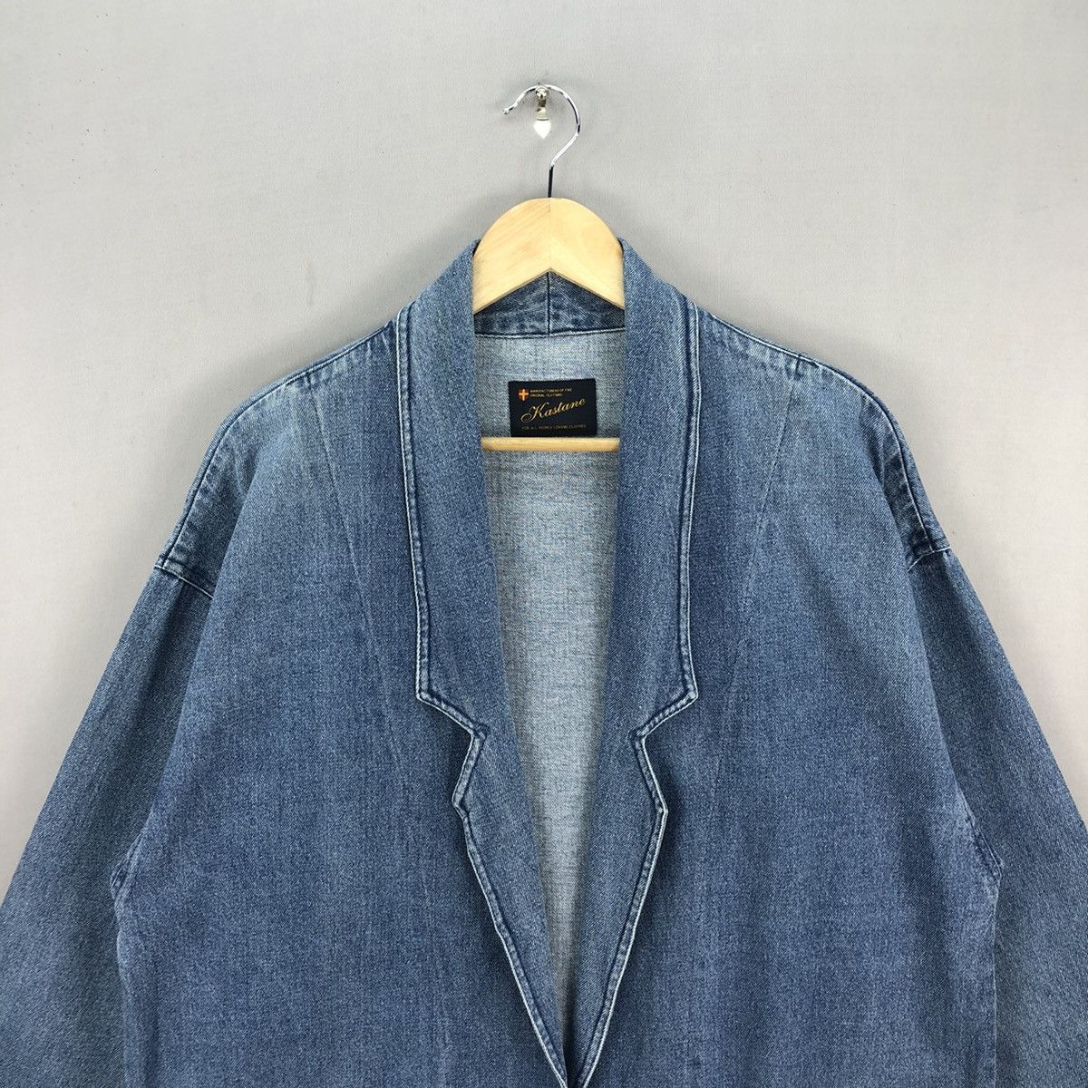 Number (N)ine Vintage Kastane Washed Denim Kimono Lab Coat Size US L / EU 52-54 / 3 - 4 Thumbnail