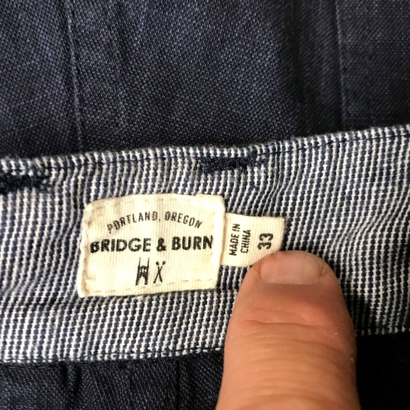 Vintage BRIDGE & BURN CASUAL COTTON BLEND NAVY SUMMER SHORTS 33 MEN'S Size US 33 - 6 Thumbnail