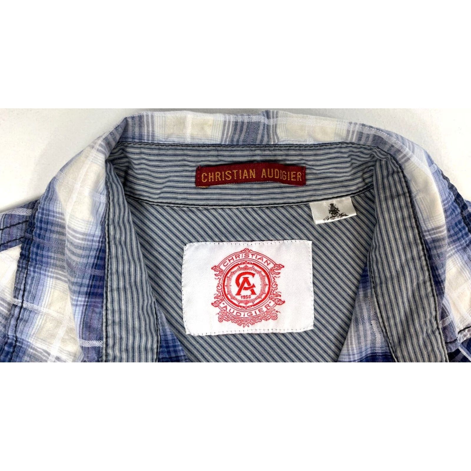 Vintage Christian Audigier Men’s Pearl Snap Western Shirt Plaid Sz M Size US M / EU 48-50 / 2 - 4 Thumbnail