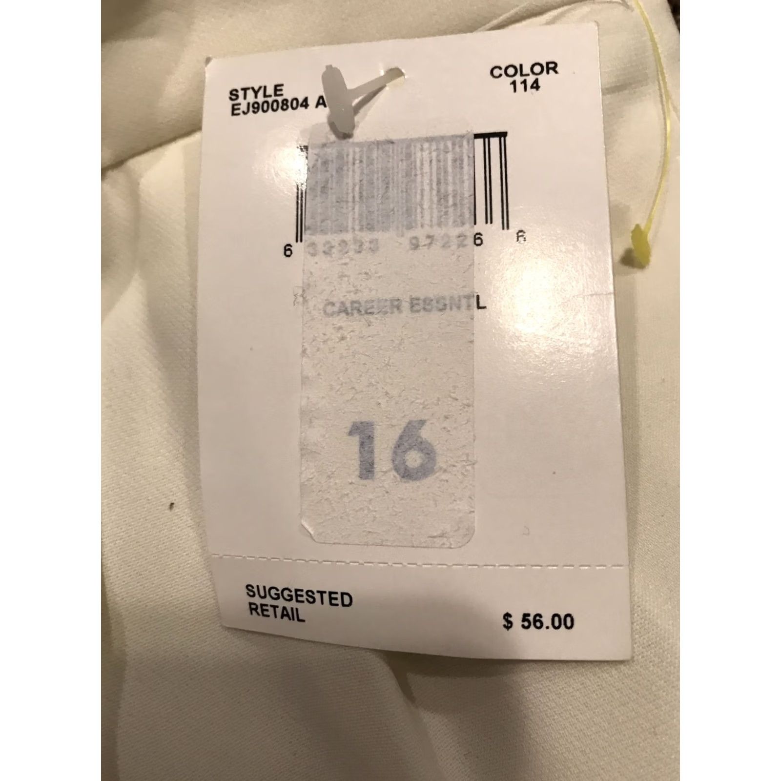Vintage Emma James Womens Size 16 Polyester White Dress Pants Nwt B10 Size 38" / US 16 / IT 52 - 3 Thumbnail