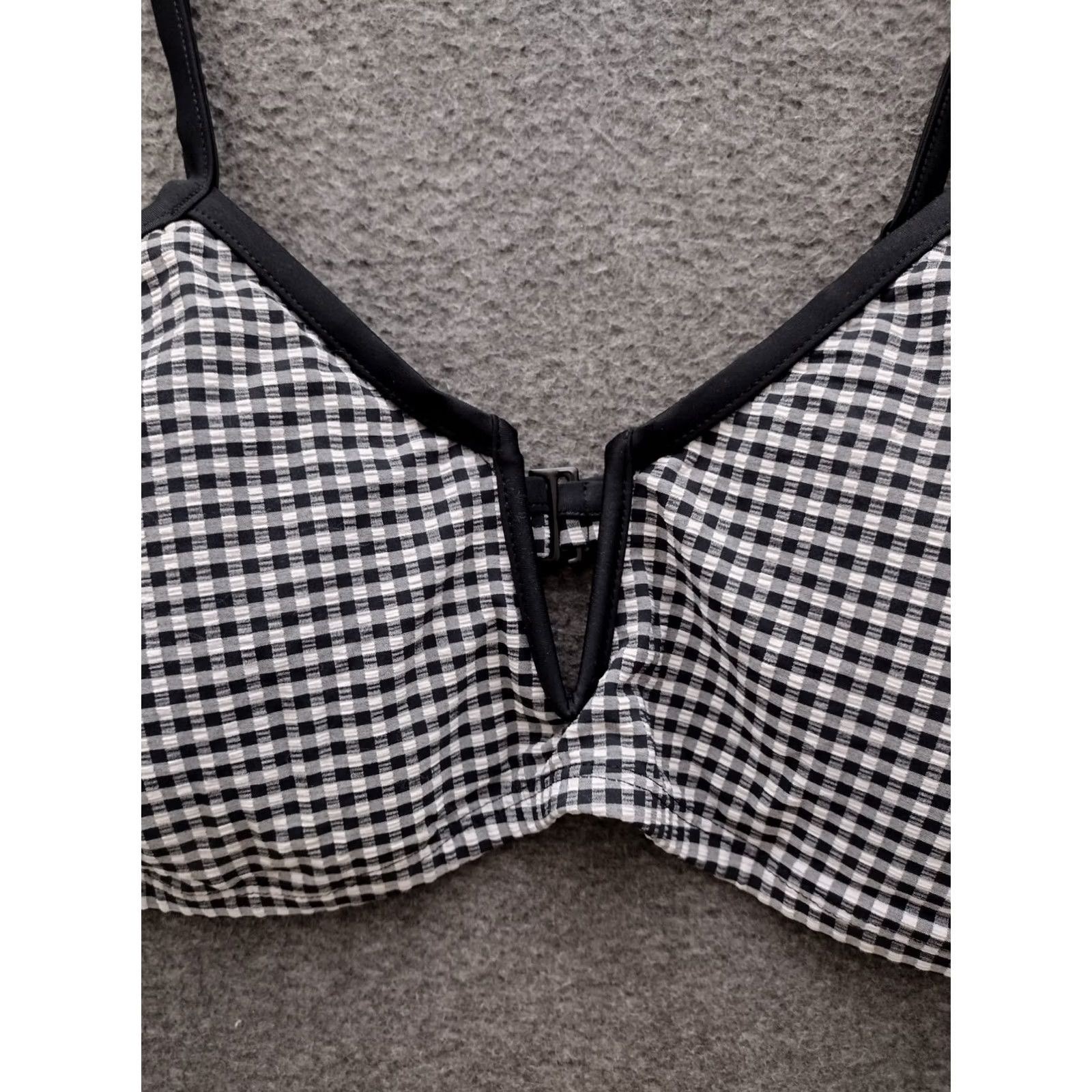 Vintage Time & Tru Swim Top 1X V-Wire Longline Black Spaghetti Adjustable Straps Bikini Top Womens 16W-18W Size XL / US 12-14 / IT 48-50 - 3 Thumbnail