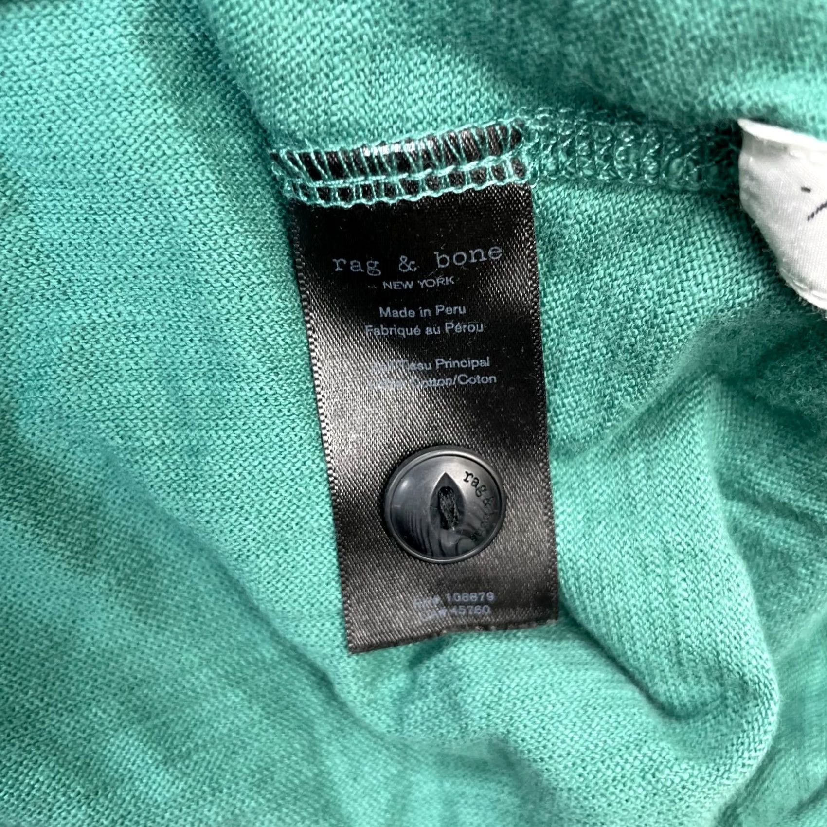 Rag & Bone Rag & Bone Shirt Mens 2XL Green Classic Henley Short Sleeve Cotton Casual Soft Size US XXL / EU 58 / 5 - 5 Thumbnail