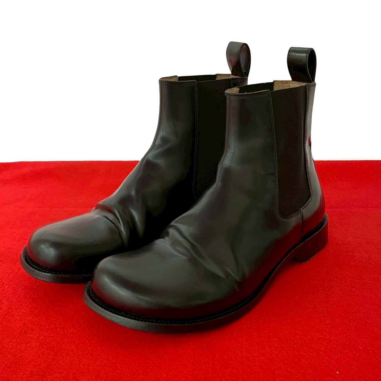 Loewe Loewe Terra Leather Boots Leather Shoes in Black, Men's