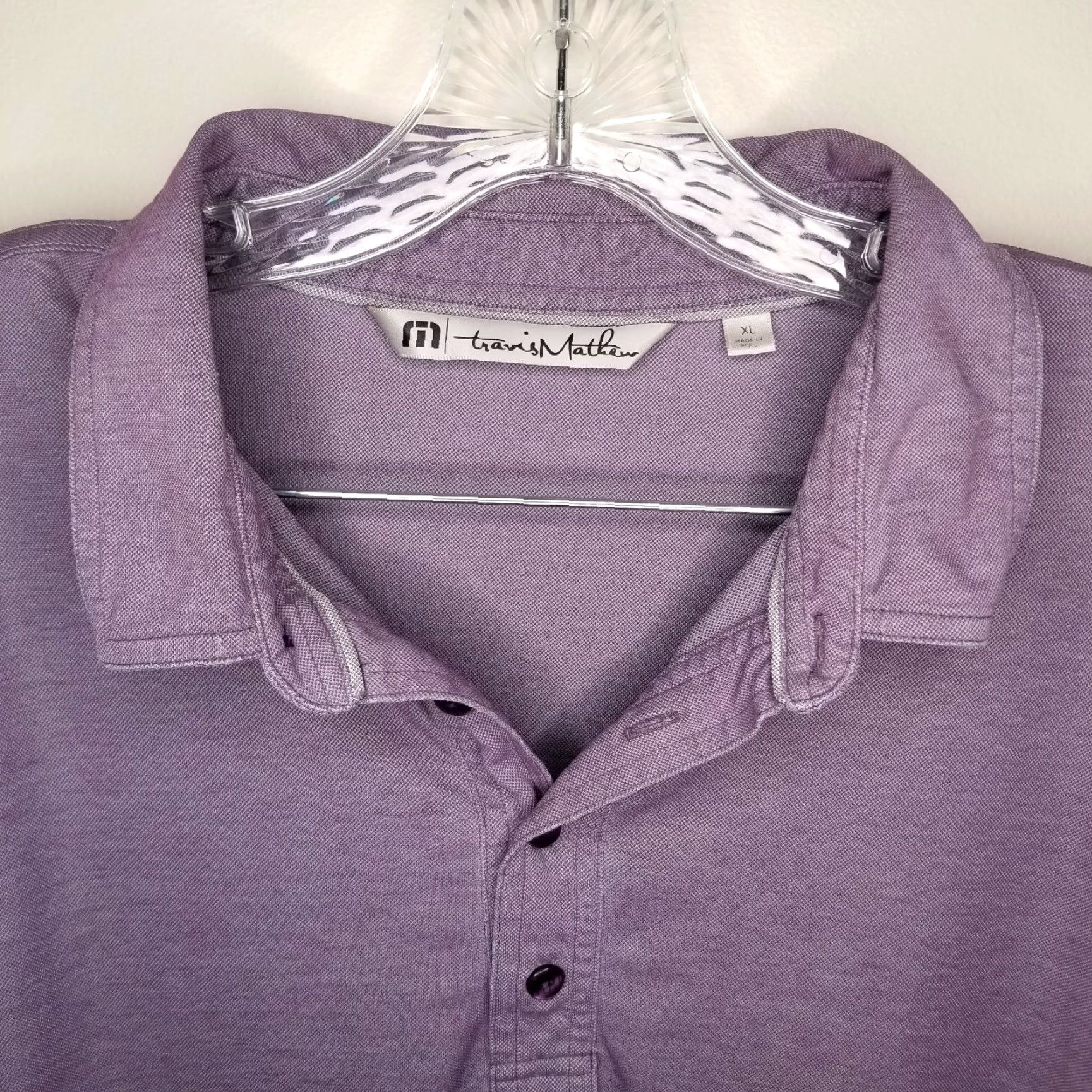 TravisMathew Travis Mathew Mens Purple Short Sleeve Polo XL Intermountain Trailer Polo Shirt (Men) Size US XL / EU 56 / 4 - 3 Thumbnail
