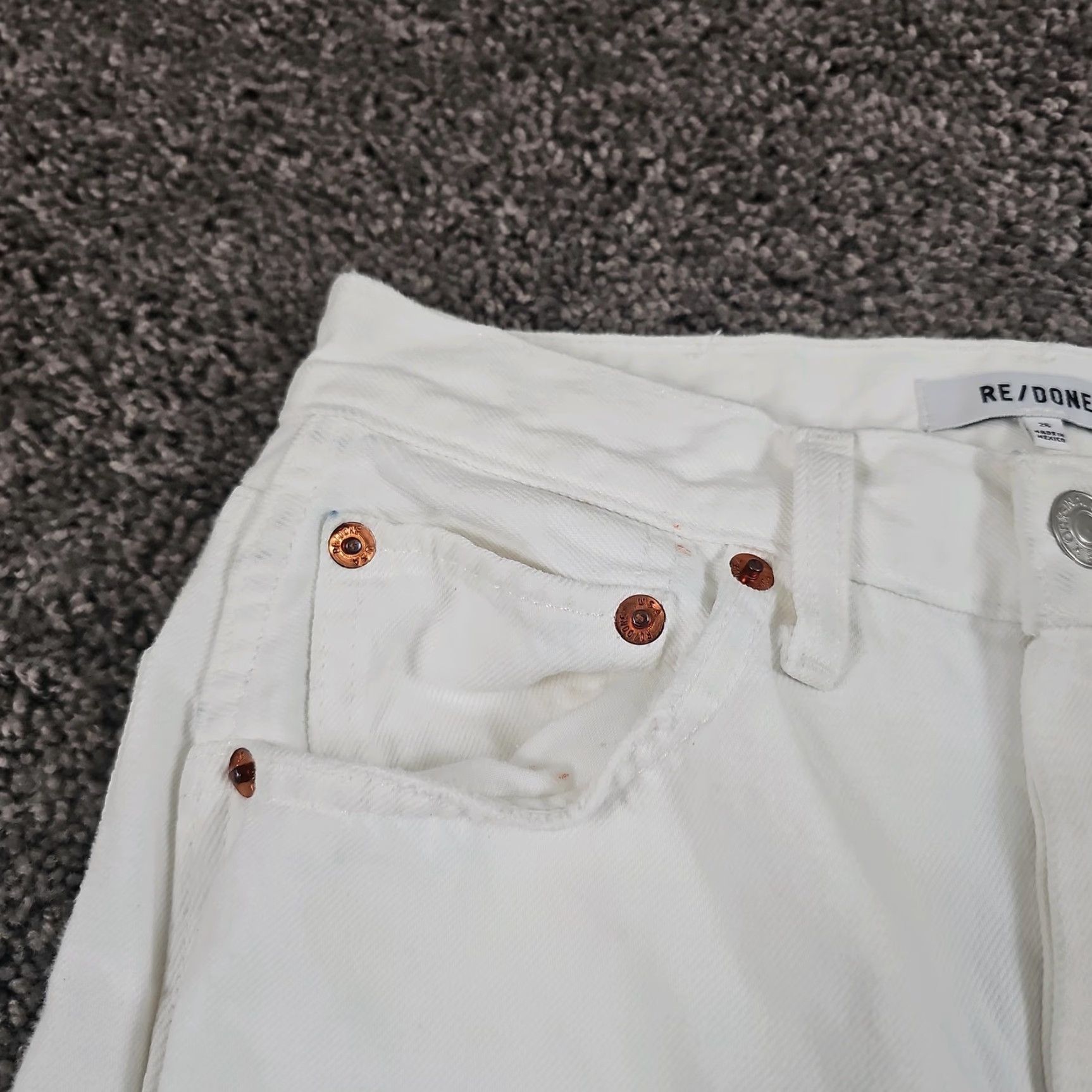 RE/DONE VINTAGE Re/done Jeans Women 26 White High Rise Straight 90s Relaxed Denim Cotton Size 26" / US 2 / IT 38 - 3 Thumbnail