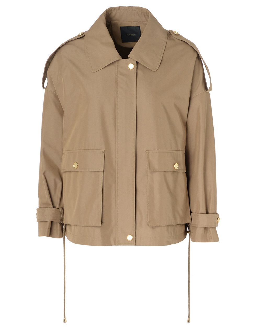 Pinko o1s22i1n0824 Polidora Blouson Jacket in Khaki Size L / US 10 / IT 46 - 1 Thumbnail