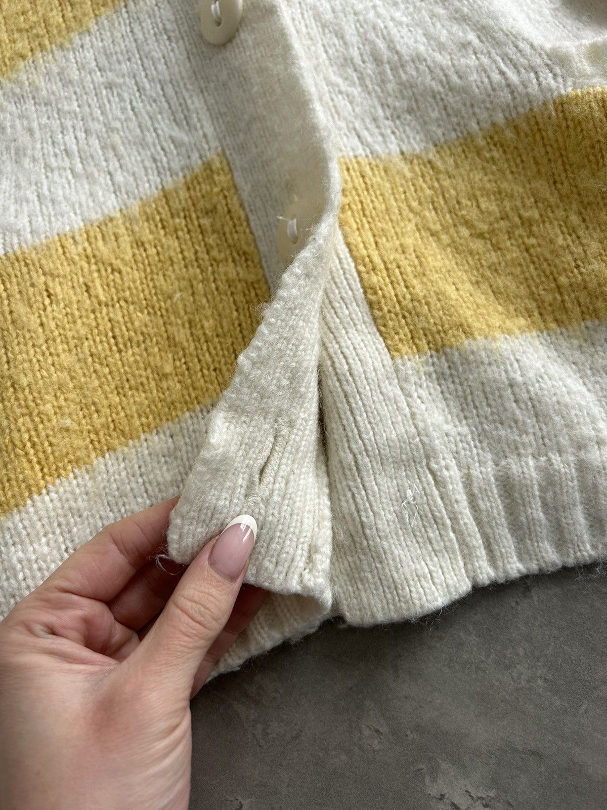 Allsaints AllSaints Lou Cardigan Yellow / Cream Wool Size M / US 6-8 / IT 42-44 - 8 Thumbnail