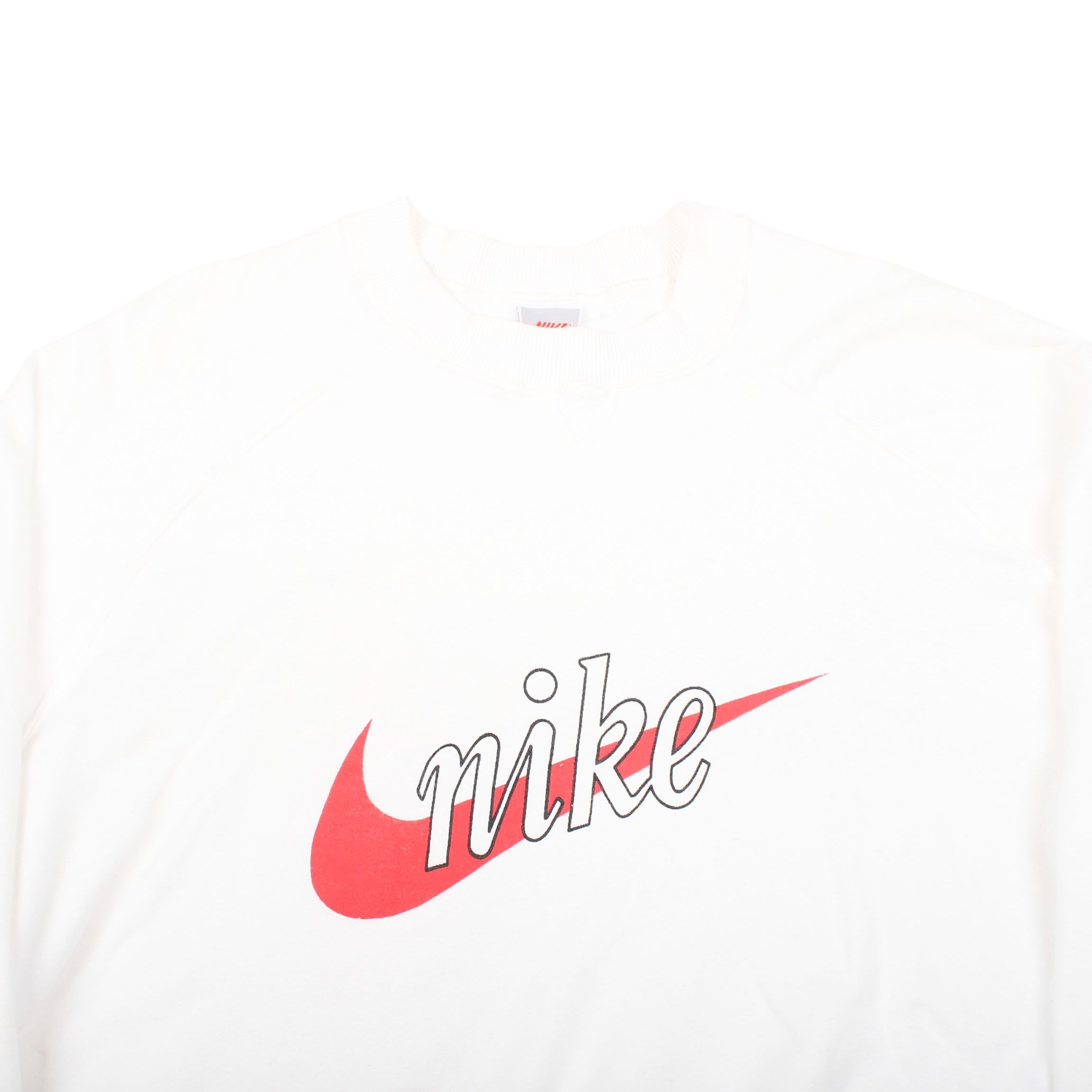 Nike Nike White Sweatshirt 90s Big Swoosh Logo Crewneck Pullover Size US L / EU 52-54 / 3 - 3 Thumbnail