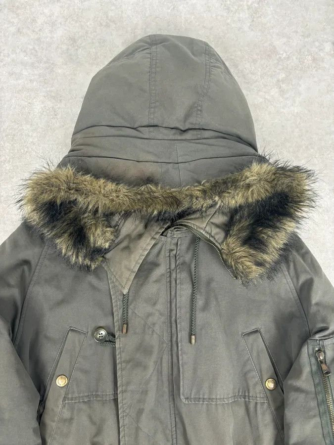 Dolce & Gabbana AW2003 Dolce & Gabbana Khaki Fur-Trimmed Military Parka Coat Size US L / EU 52-54 / 3 - 4 Thumbnail