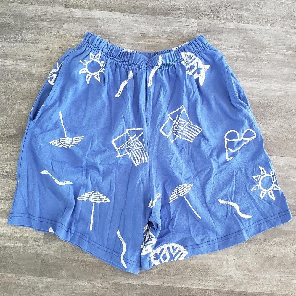Designer Blue White JB Beach Vacation Dad Short Size US 32 / EU 48 - 1 Thumbnail