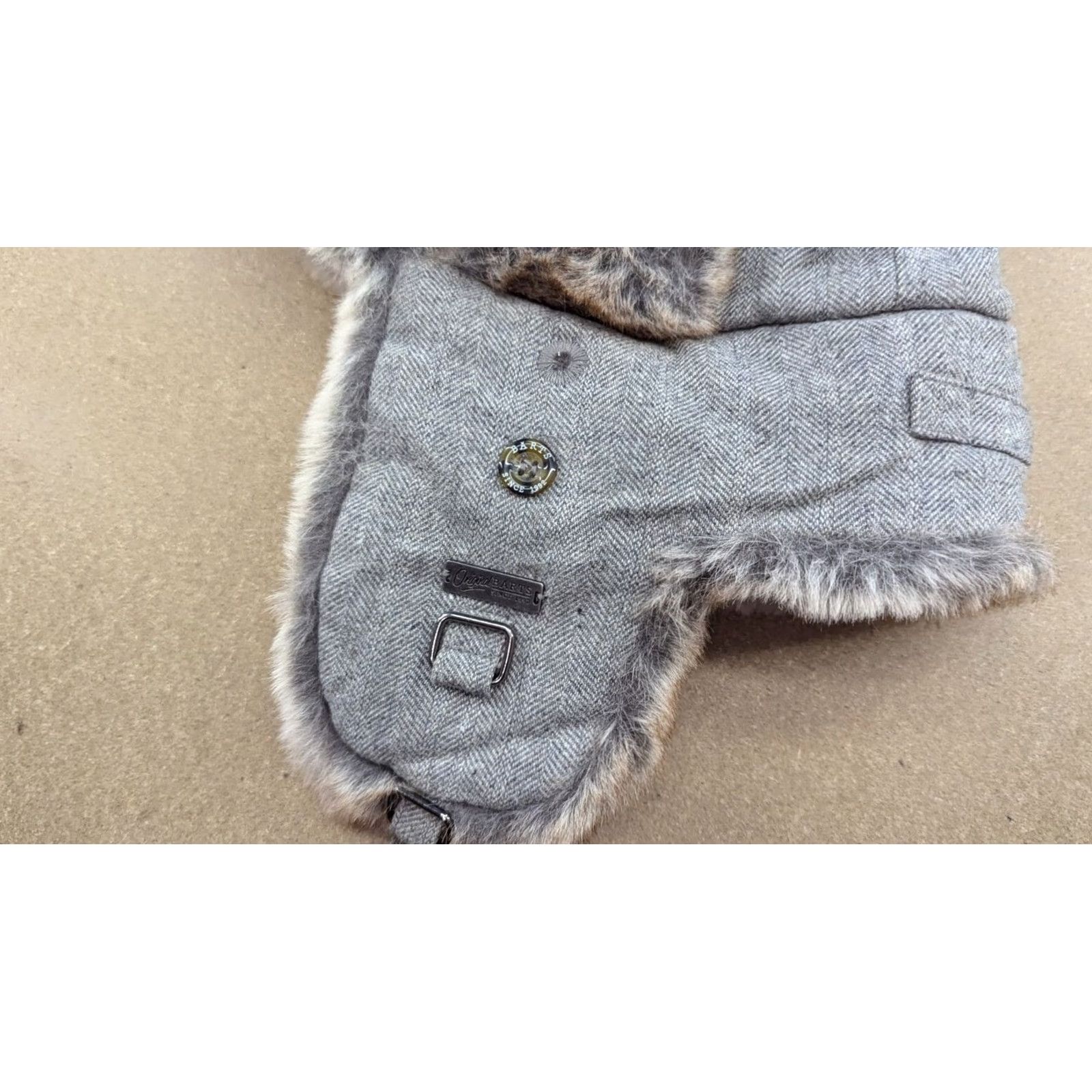 Vintage Barts Trapper Hat One Size Ushanka Faux Fur Winter Cap Wool Blend Pilot Gray Wool Blend Trapper Hat Grey Unisex Adults Size ONE SIZE - 4 Thumbnail