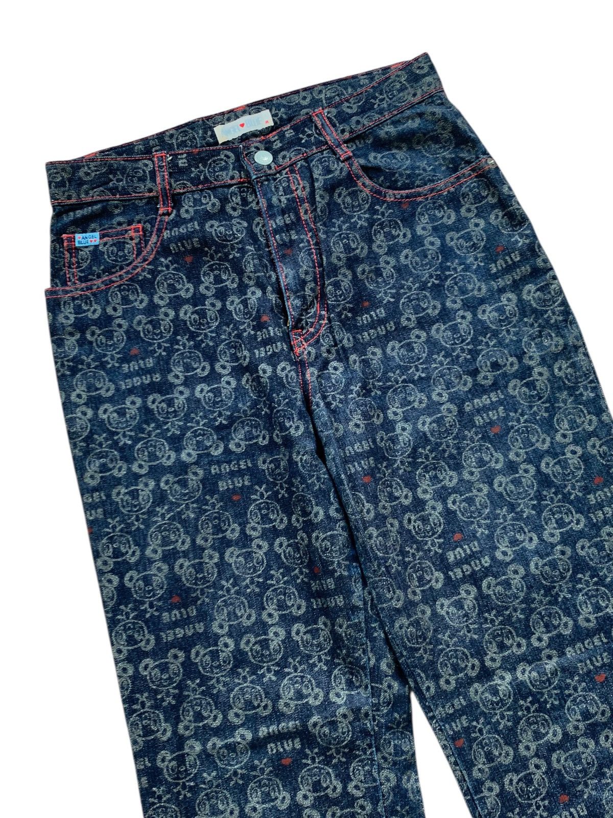 Angel Blue Y2k 2000s Angel blue japanese brand full print jeans rare Size 28" / US 6 / IT 42 - 4 Thumbnail