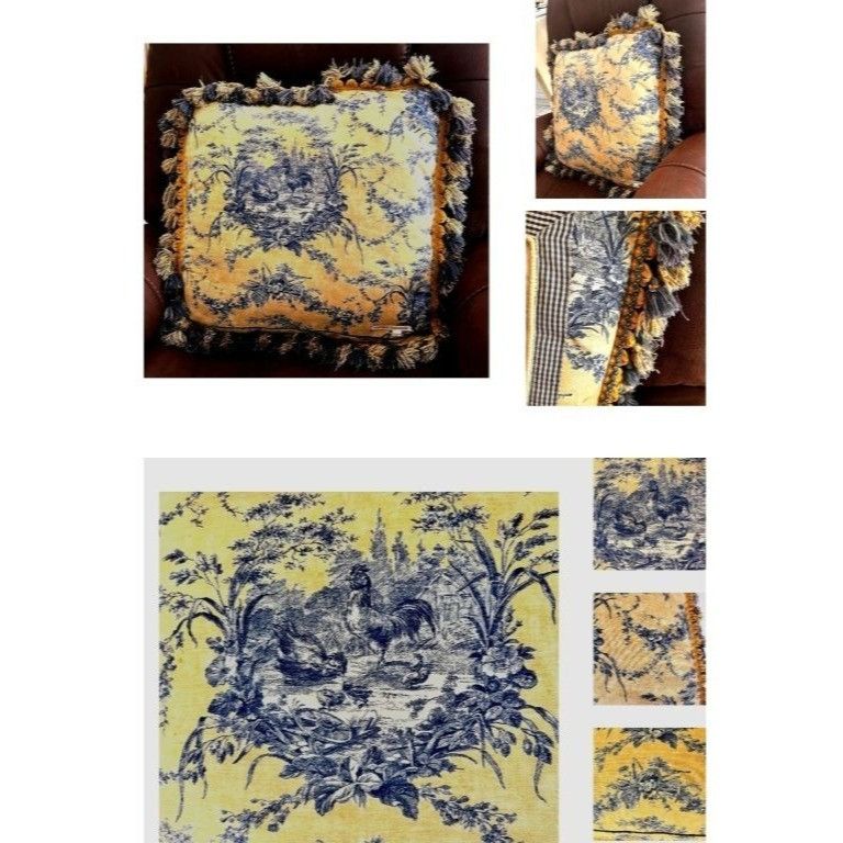 Handmade × Vintage Angela Resendiz Rooster Throw Pillow Hand Painted Vintage Fa Size ONE SIZE - 6 Thumbnail