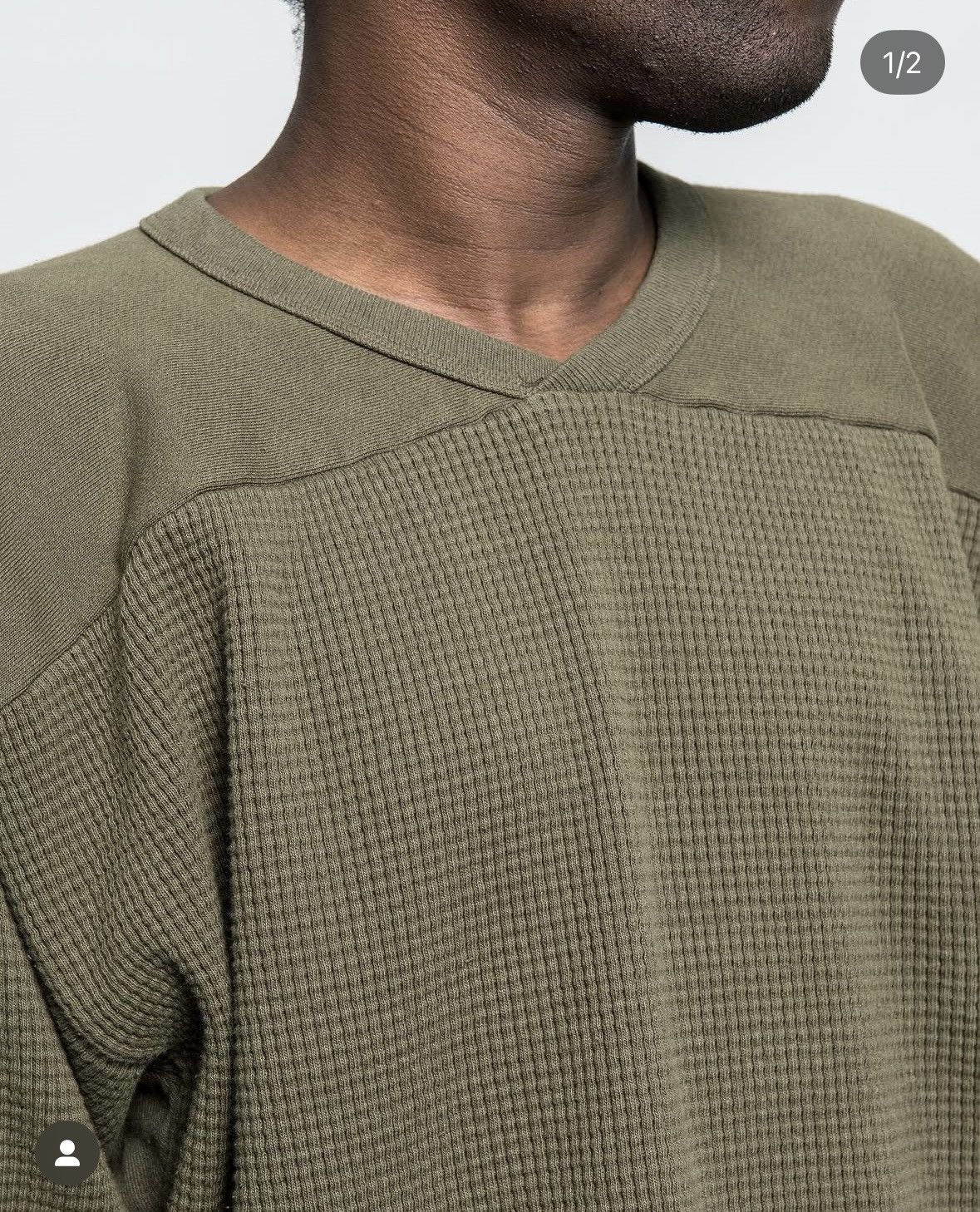 Paa Paa Thermal Football Sweatshirt - Olive Size US M / EU 48-50 / 2 - 1 Thumbnail