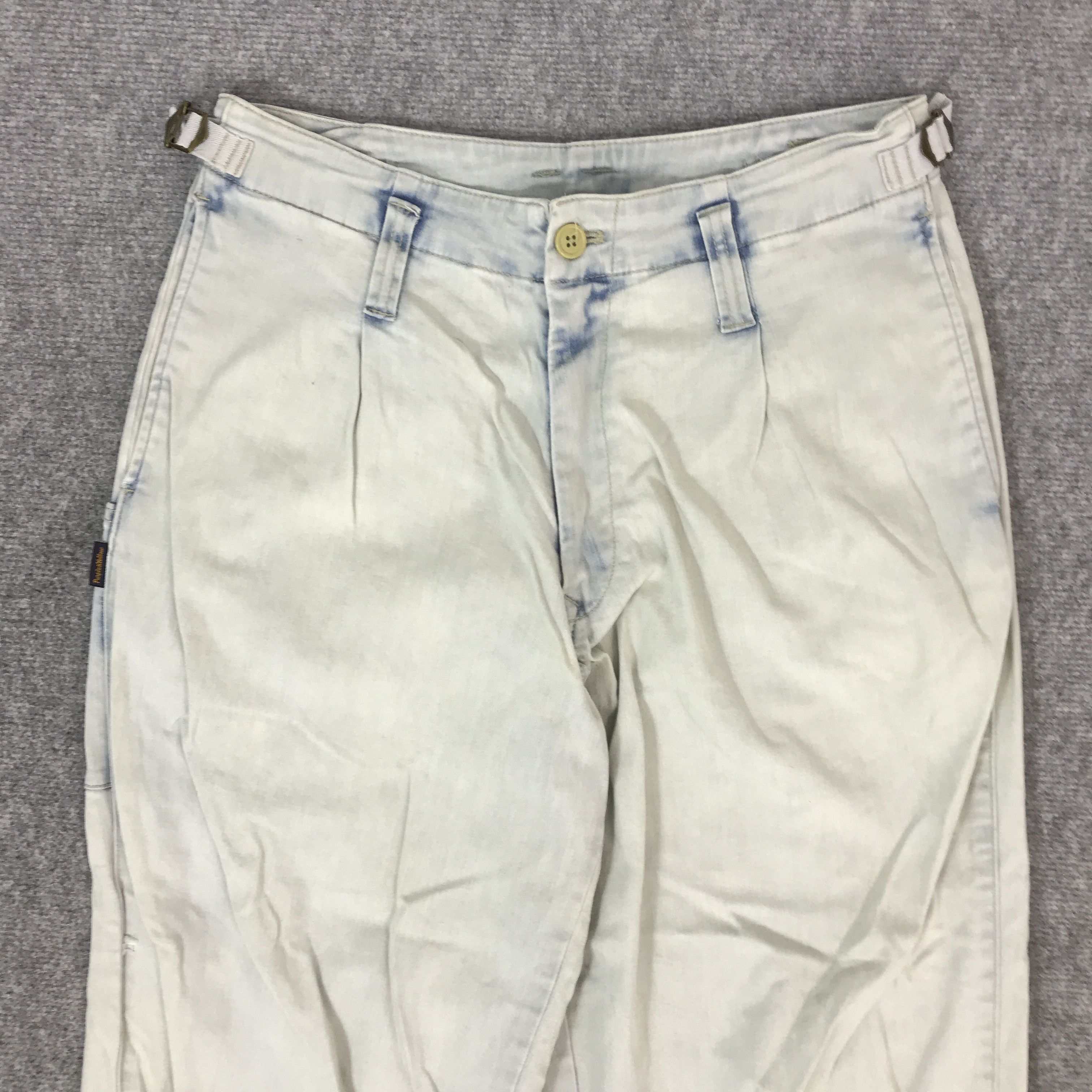 Japanese Brand BALLON PANTS PURPLE&YELLOW WIDE DENIM PANTS Size US 28 / EU 44 - 2 Thumbnail